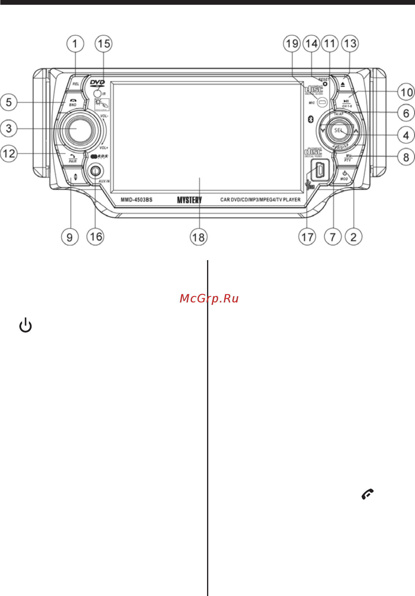Mystery MMD-4503BS [12/47] Bluetooth