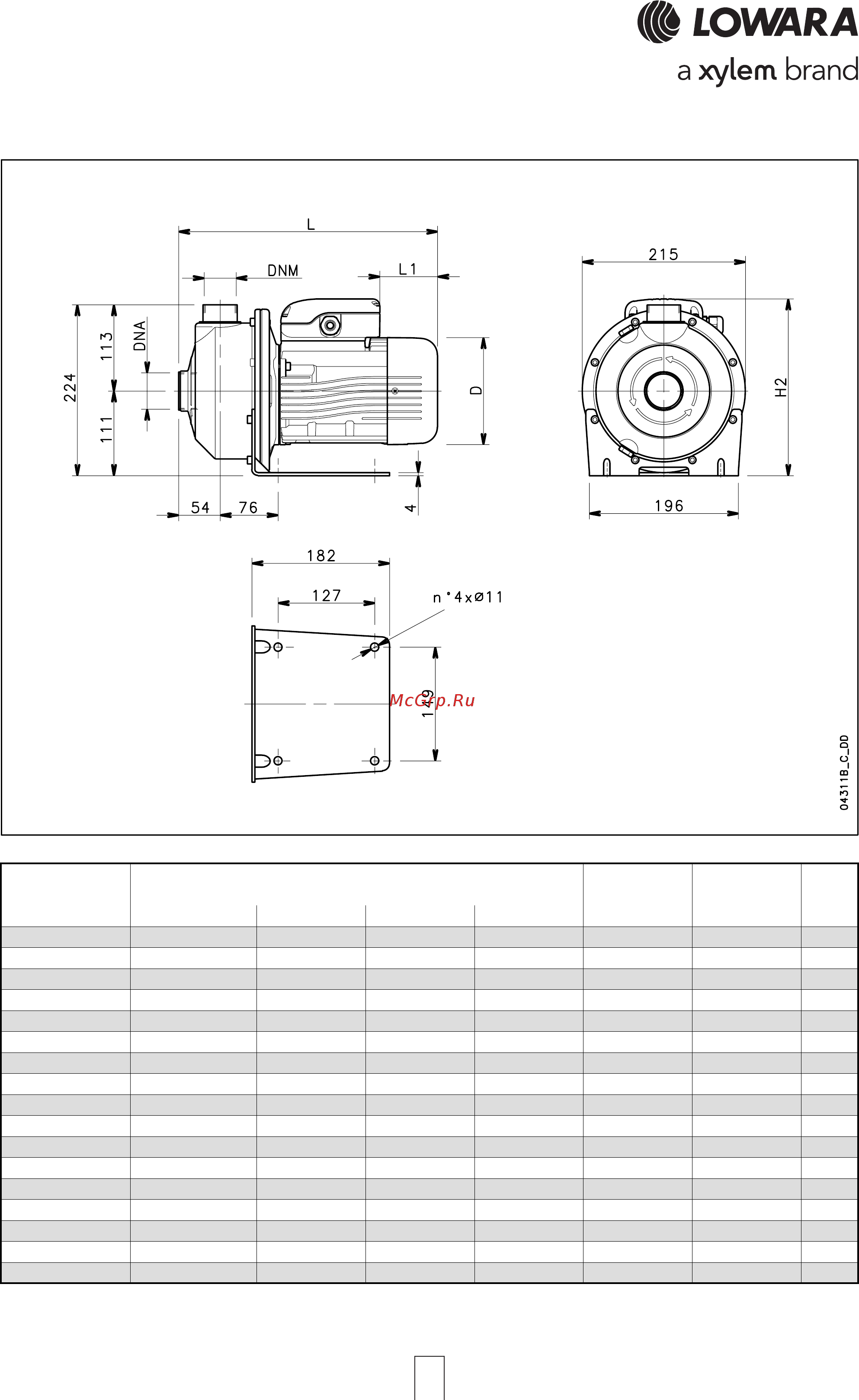 Lowara CO 350/07/A 107350020 [14/104] Dimensioni e pesi serie co 2 poli 50 hz