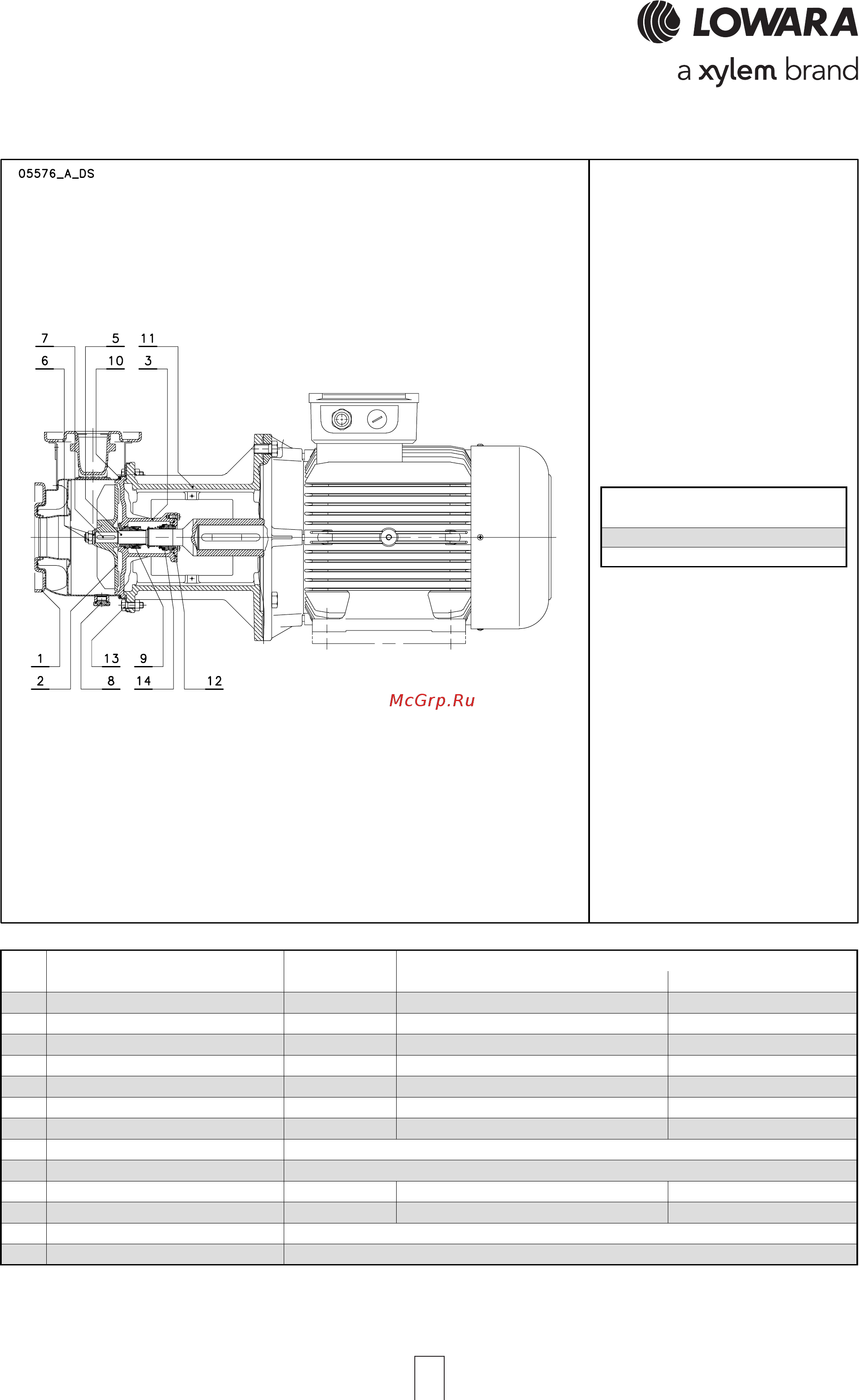 Lowara CO 350/03/A 107350090 [50/104] Shod series double mechanical seal shod series double mechanical seal shod series double mechanical seal shod series double mechanical seal shod series double mechanical seal list of models and t list of models and t list of models and t list of models and t list of models and table of ma able of ma able of ma able of ma able of materials terials terials terials terials