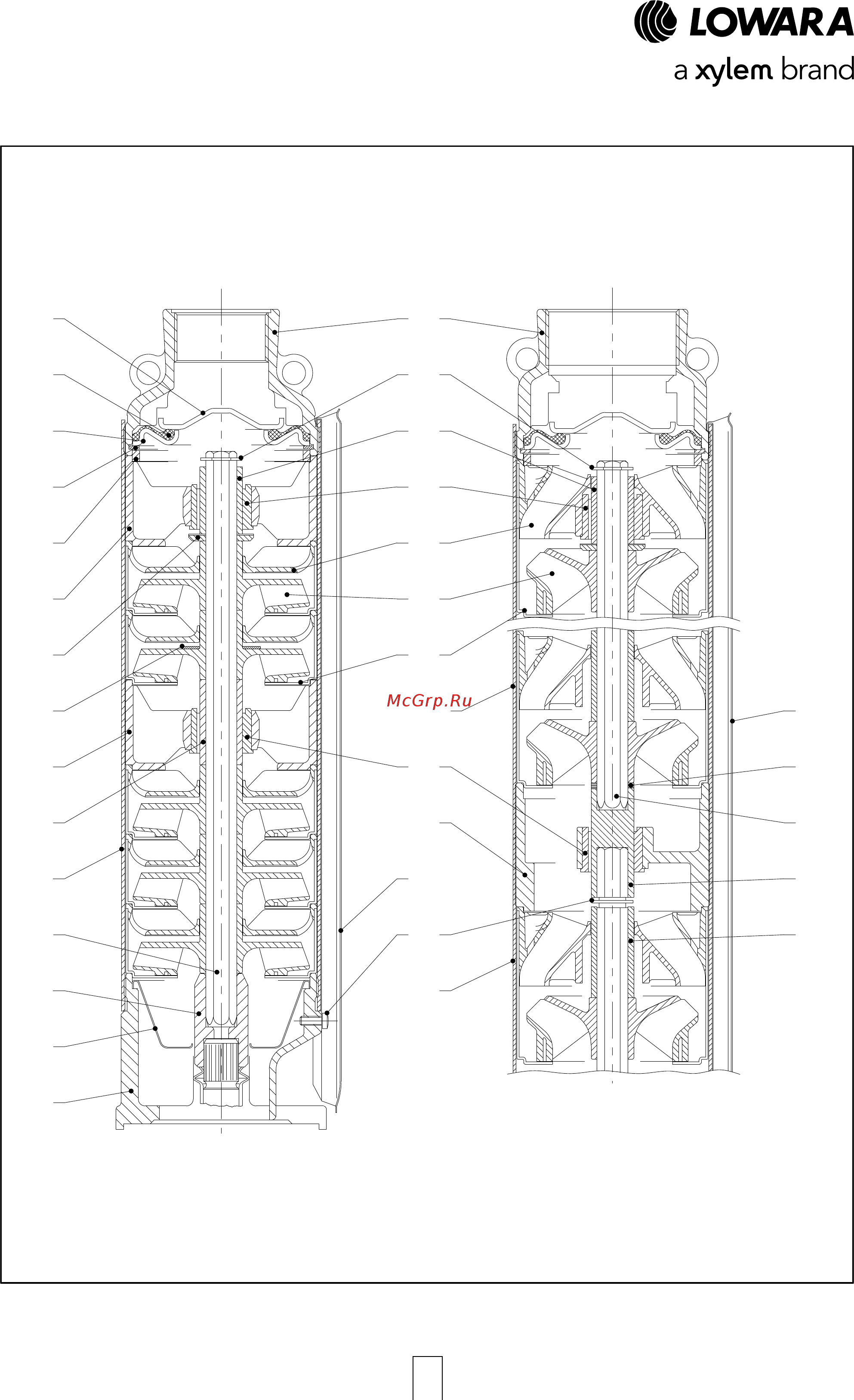 Lowara e-GS 12GSL40T/B-L4C [5/47] E gs series pump section