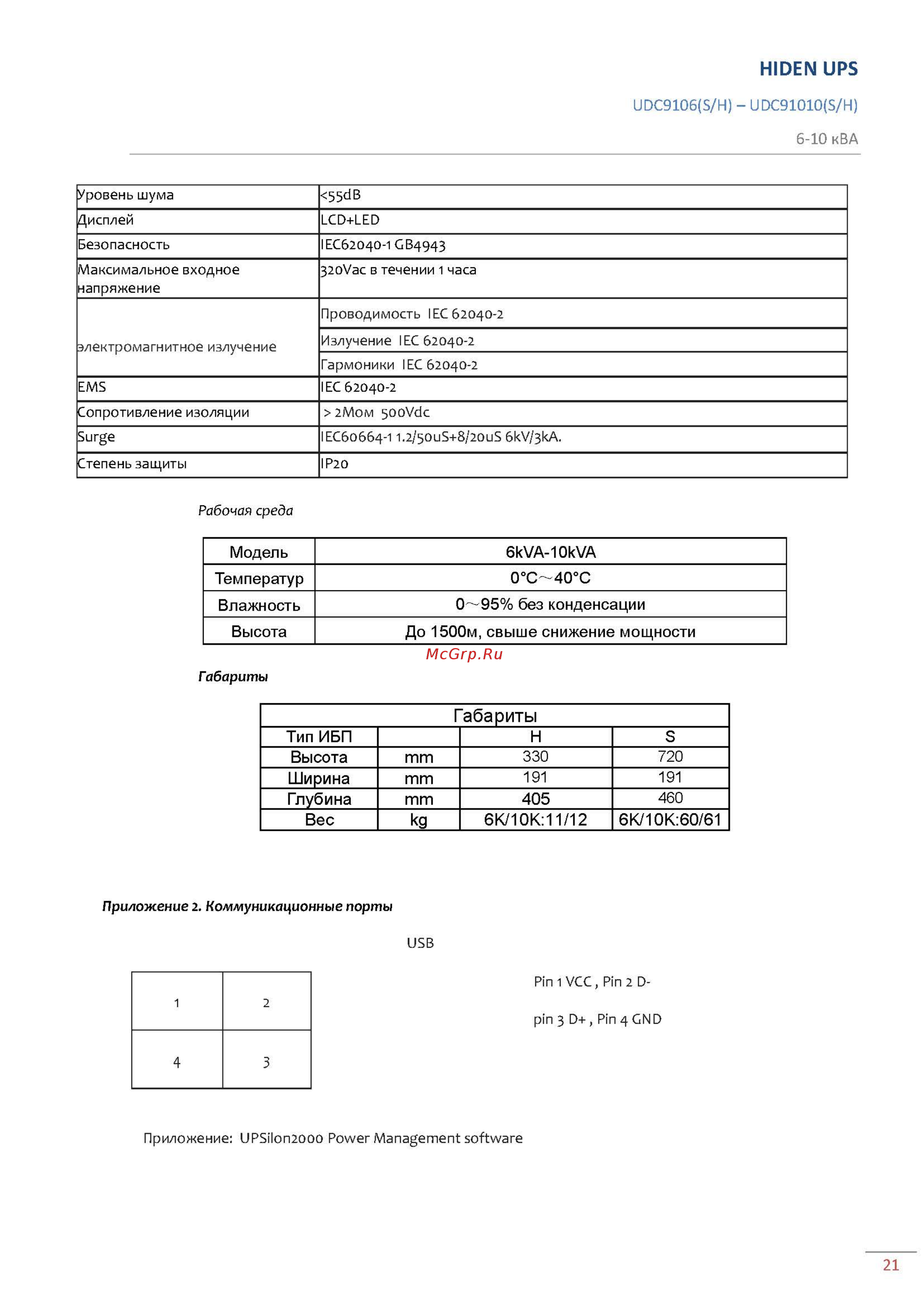 Hiden UDC9106H [21/25] Hiden ups udc9100 6 10 _страница_21