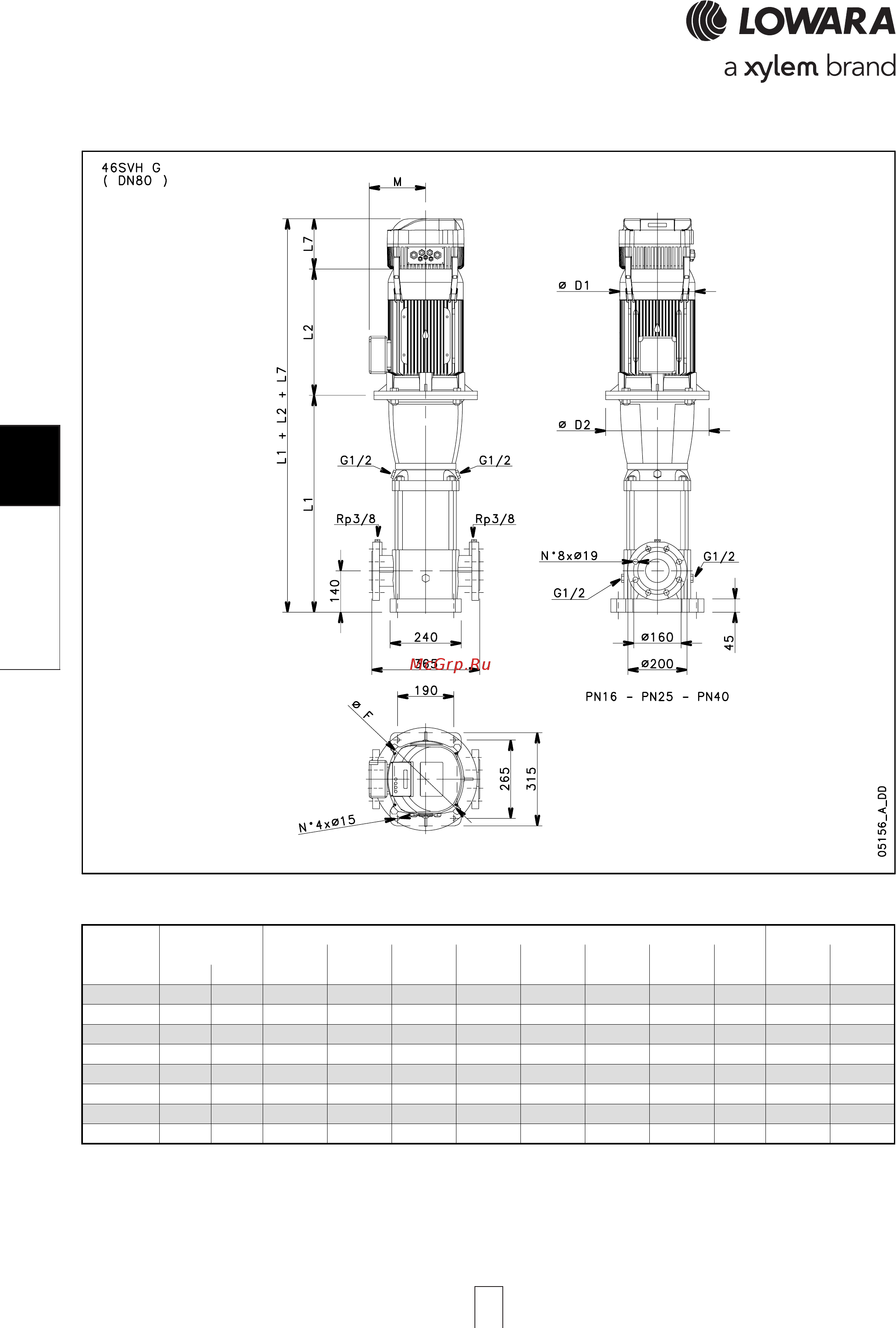 Lowara e-SV 66SV1/1AGH040T [136/264] Svh series 46svh series 46svh series 46svh series 46svh series dimensions and weights a dimensions and weights a dimensions and weights a dimensions and weights a dimensions and weights at 50 hz t 50 hz t 50 hz t 50 hz t 50 hz
