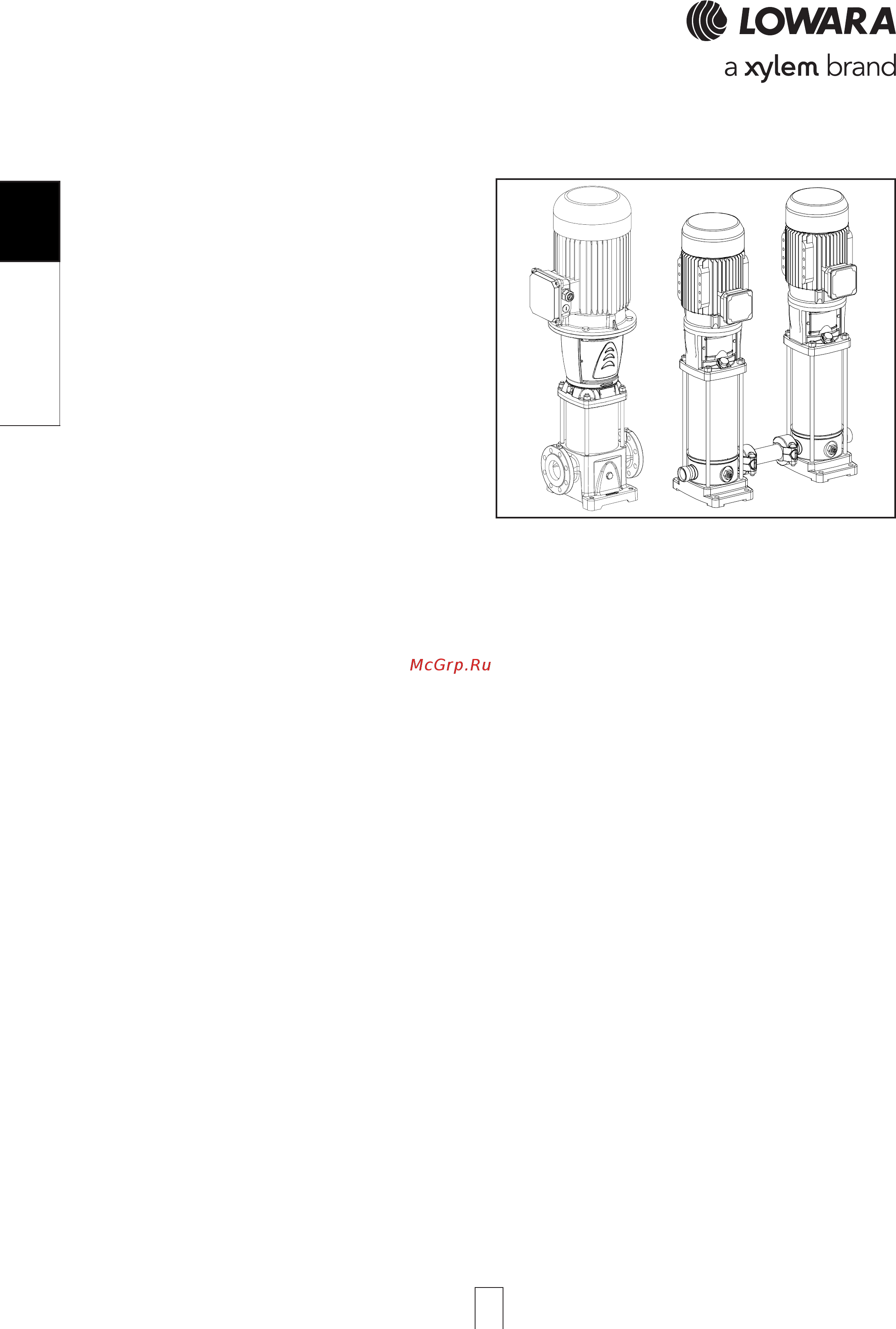 Lowara e-SV 1SV15FL007T [16/264] E sv series high pres e sv series high pres e sv series high pres e sv series high pres e sv series high pressure sure sure sure sure 50 60 hz 50 60 hz 50 60 hz 50 60 hz 50 60 hz