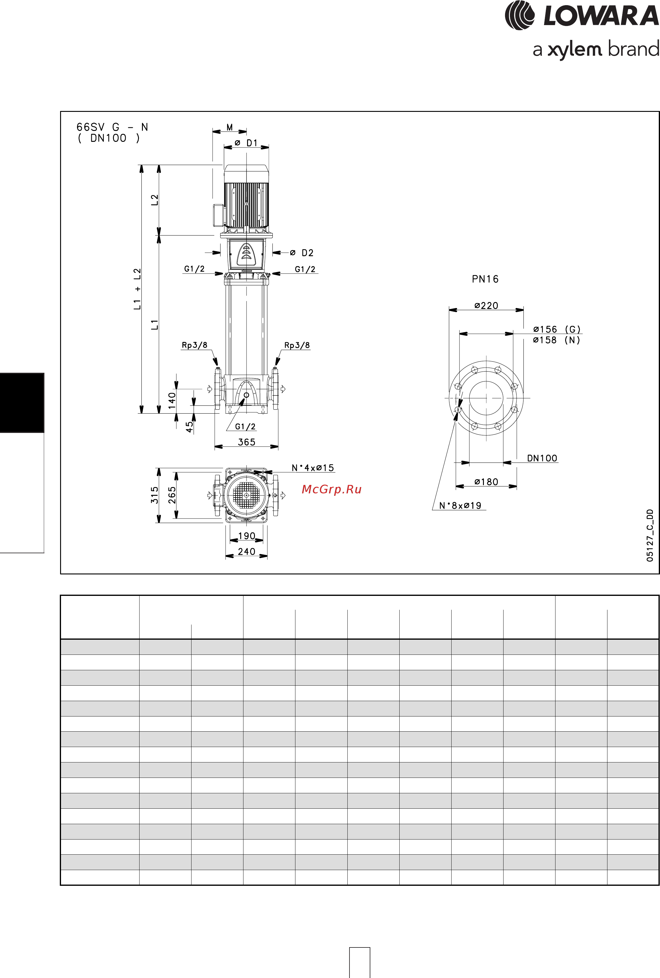 Lowara e-SV 5SV02FH003M [204/264] Sv series 66sv series 66sv series 66sv series 66sv series dimensions and weights a dimensions and weights a dimensions and weights a dimensions and weights a dimensions and weights at 60 hz t 60 hz t 60 hz t 60 hz t 60 hz 4 pole 4 pole 4 pole 4 pole 4 pole