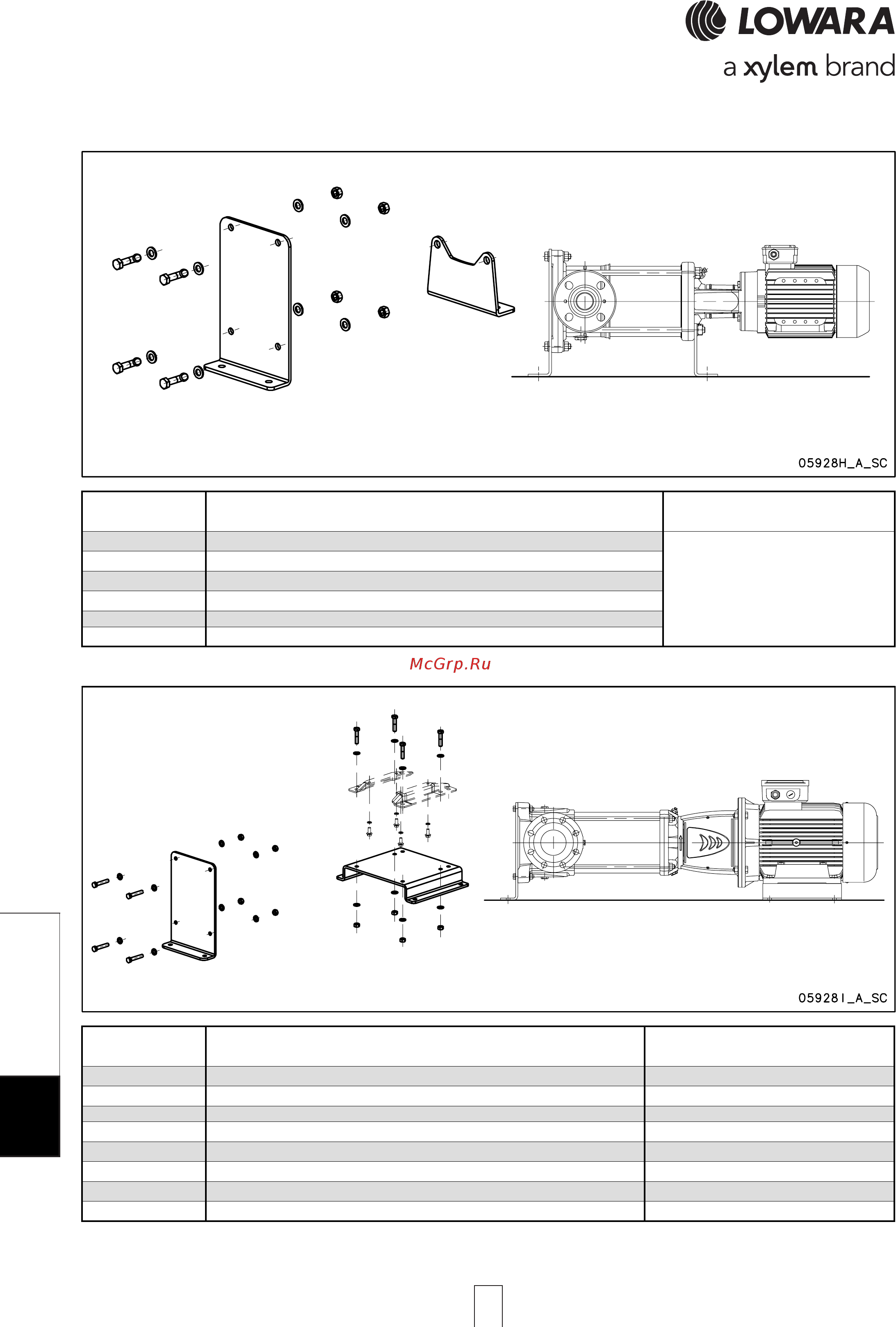Lowara e-SV 3SV02FH003M [250/264] Horizont horizont horizont horizont horizontal version bracket kit sv al version bracket kit sv al version bracket kit sv al version bracket kit sv al version bracket kit sv