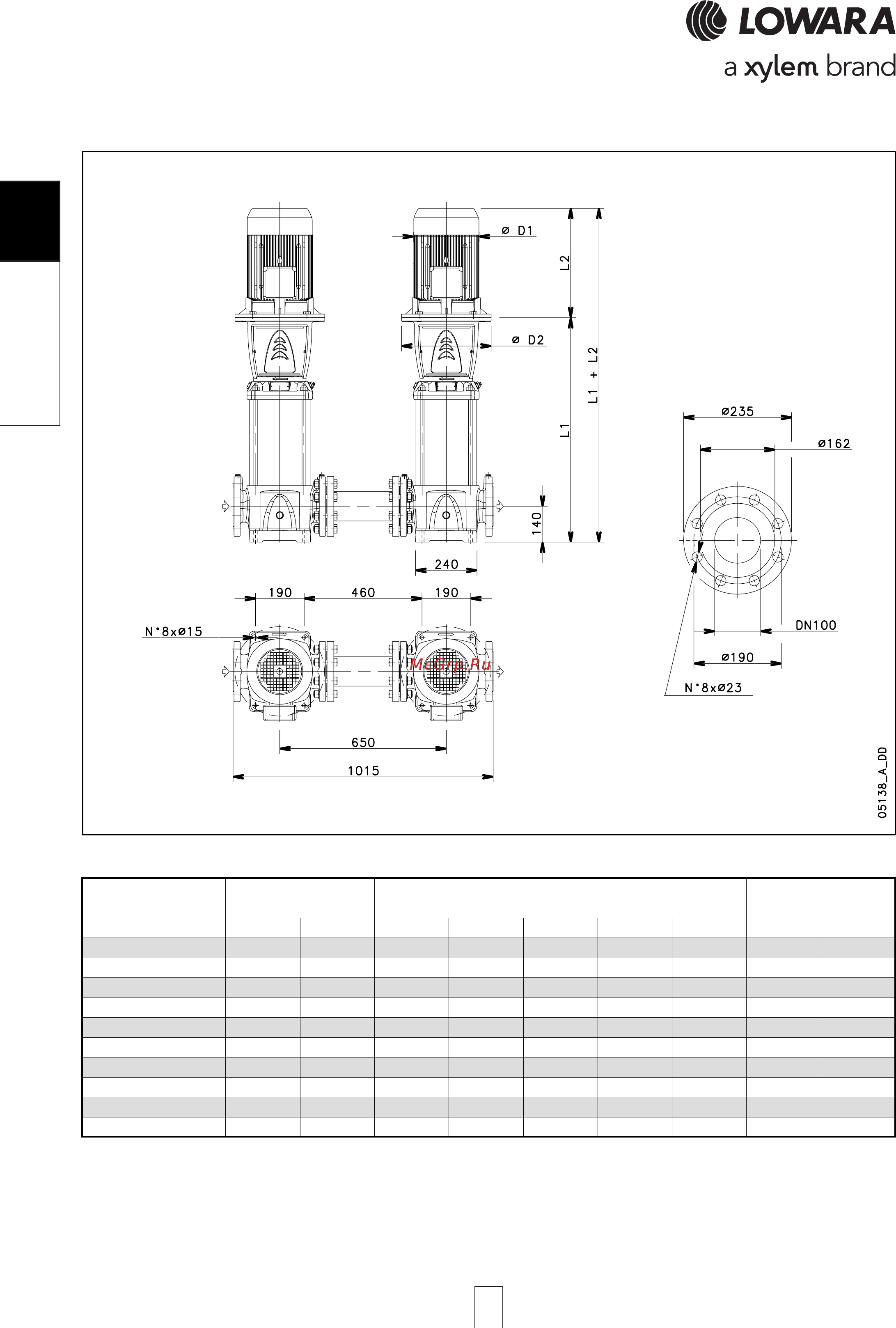 Lowara e-SV 3SV04FL003M [58/264] Sv 66sv 66sv 66sv 66sv p series high pres p series high pres p series high pres p series high pres p series high pressure sure sure sure sure dimensions and weights a dimensions and weights a dimensions and weights a dimensions and weights a dimensions and weights at 60 hz 2 pole t 60 hz 2 pole t 60 hz 2 pole t 60 hz 2 pole t 60 hz 2 pole