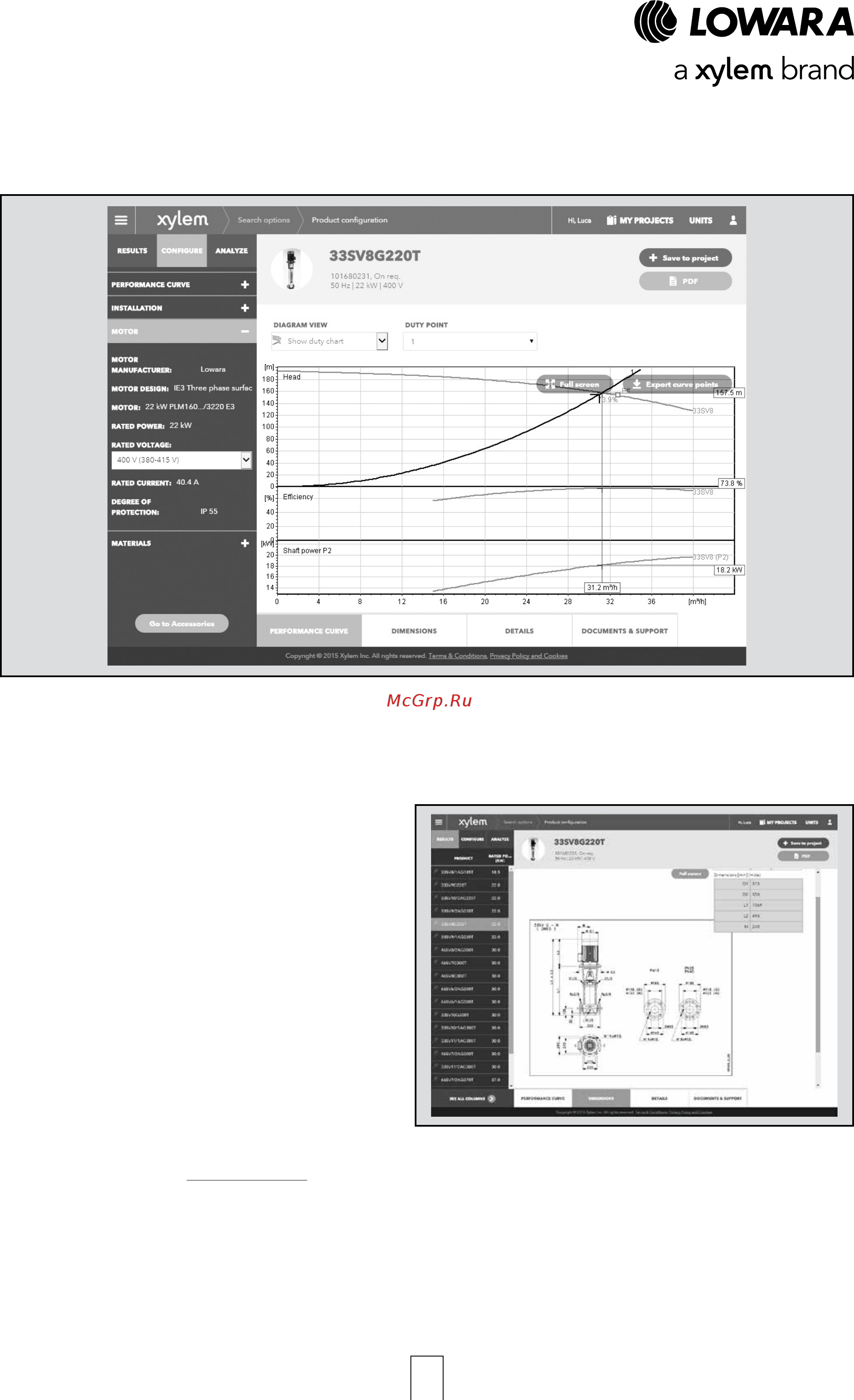Lowara ESHE 65-200/30/P45RSNA [117/120] Further product selection and documentation xylec