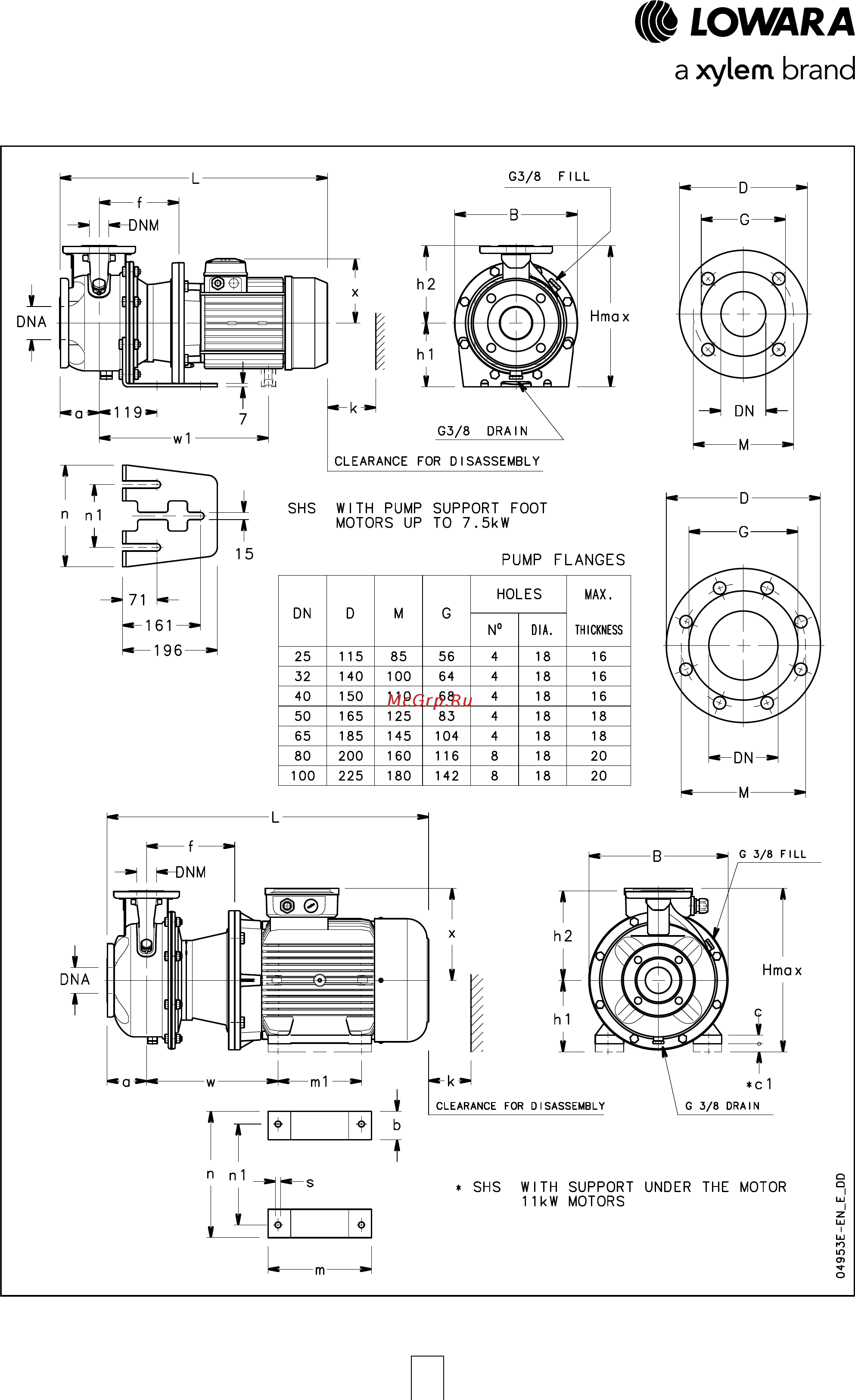 Lowara ESHE 32-125/11/S25HSNA Технические характеристики онлайн [86/120] 491792