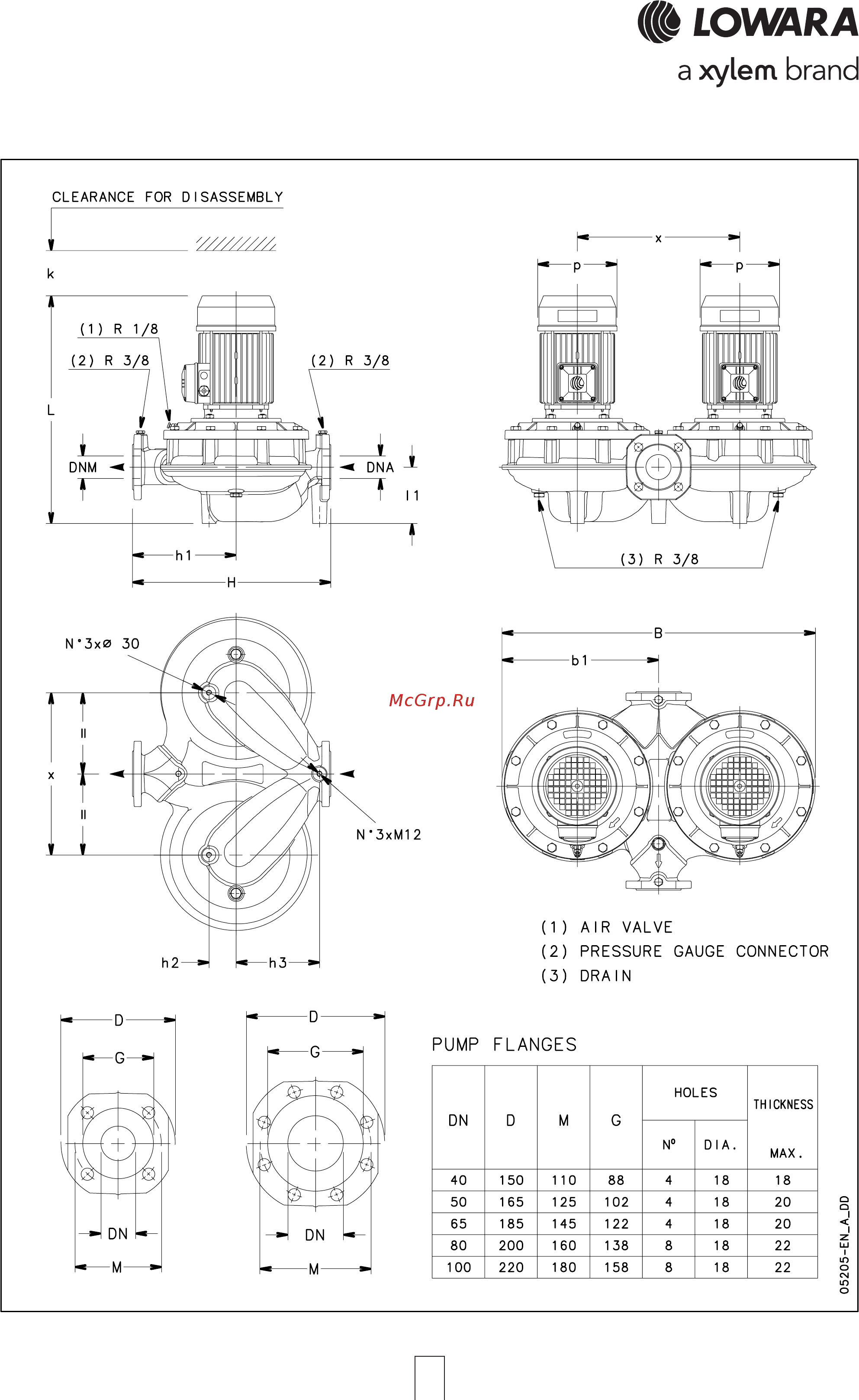 Lowara FC TE 50-160/40/P Технические характеристики онлайн [110/132] 492285