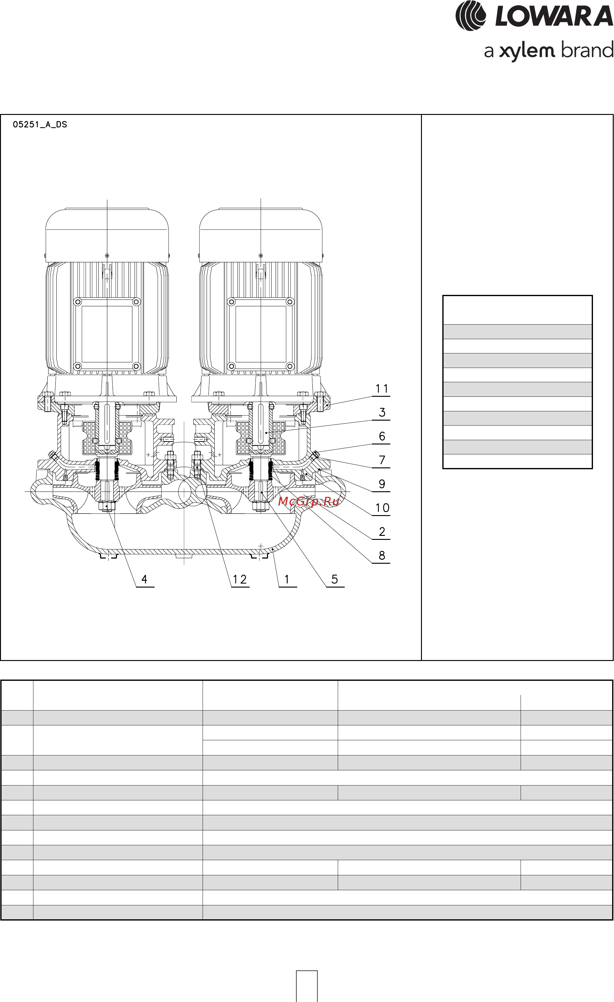 Lowara FC E4 100-160/15/P [17/132] Fcts4 series fcts4 series fcts4 series fcts4 series fcts4 series list of models and t list of models and t list of models and t list of models and t list of models and table of ma able of ma able of ma able of ma able of materials terials terials terials terials