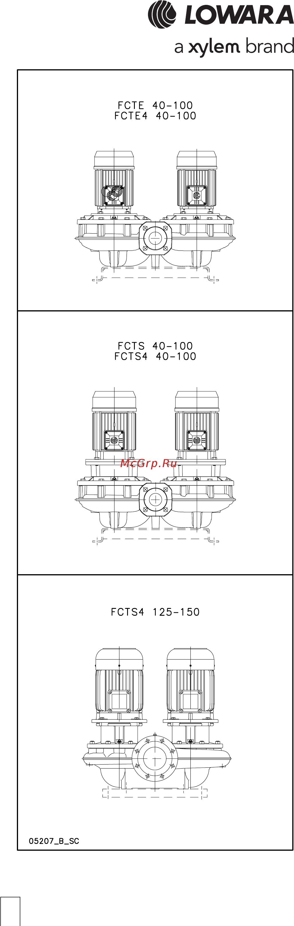 Lowara FC E4 100-160/15/P Технические характеристики онлайн [8/132] 492135