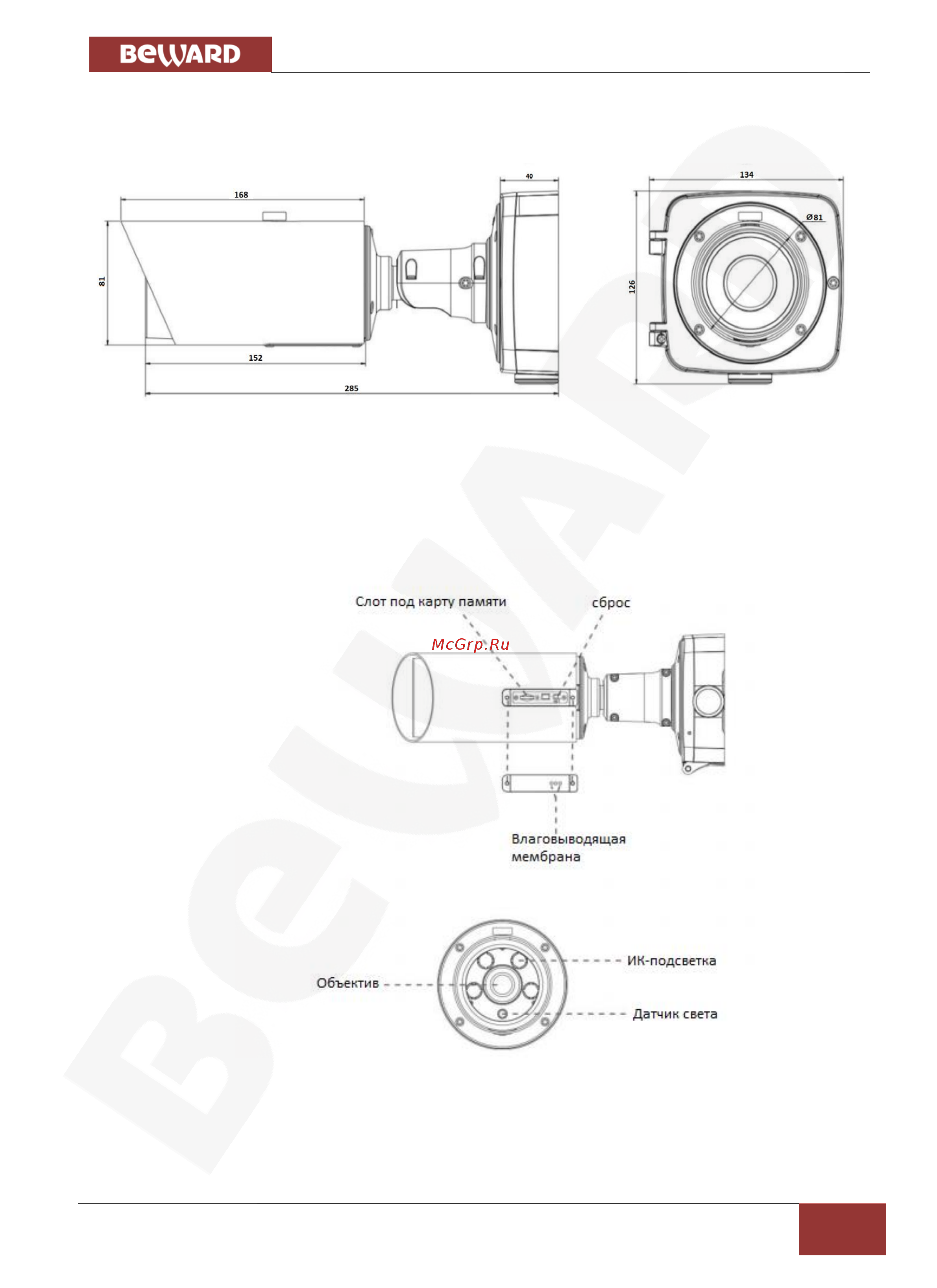 BEWARD SV2010RZX [9/72] Глава 3 внешний вид