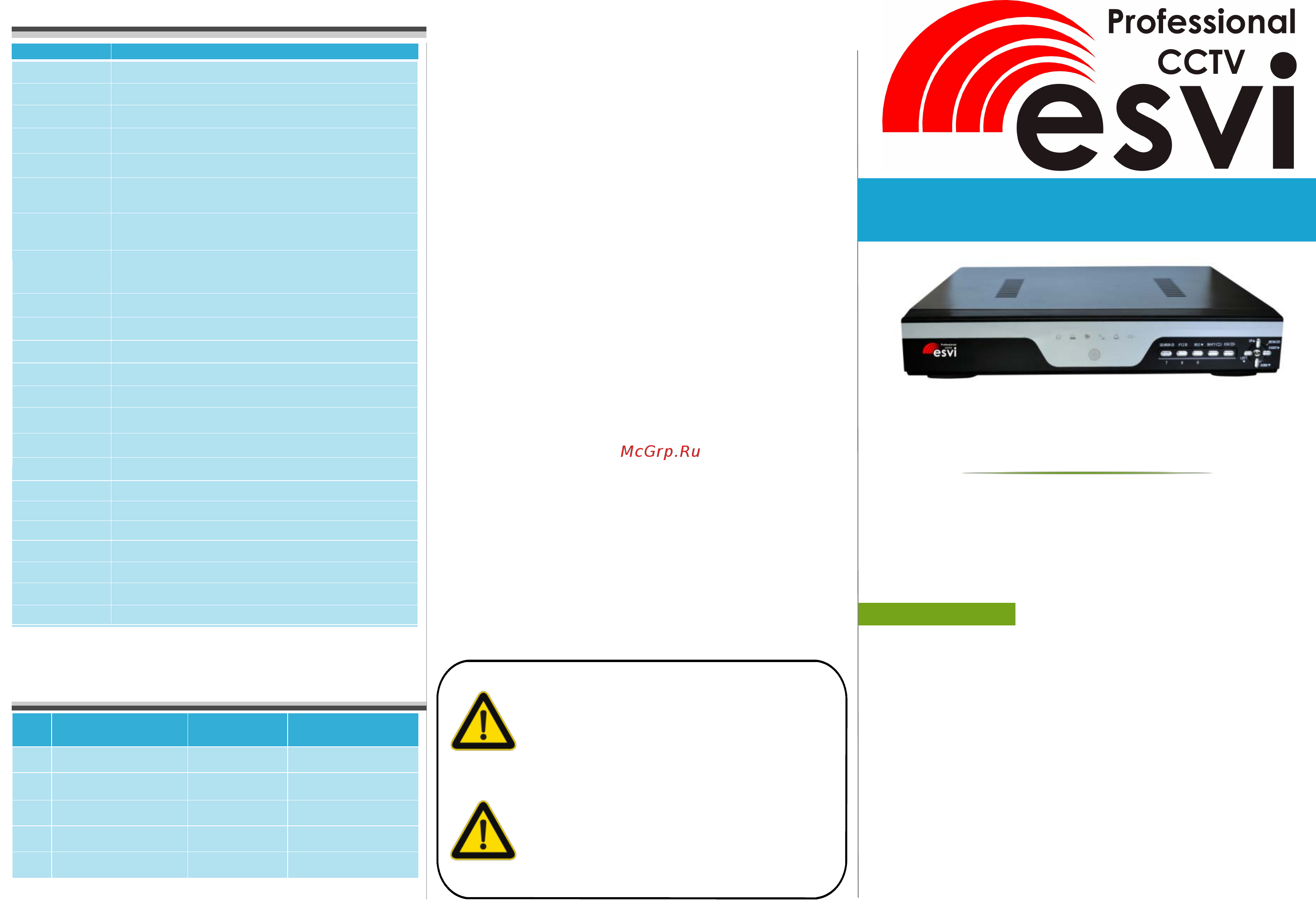 ESVI EVD-6216GLRS-1 Паспорт онлайн