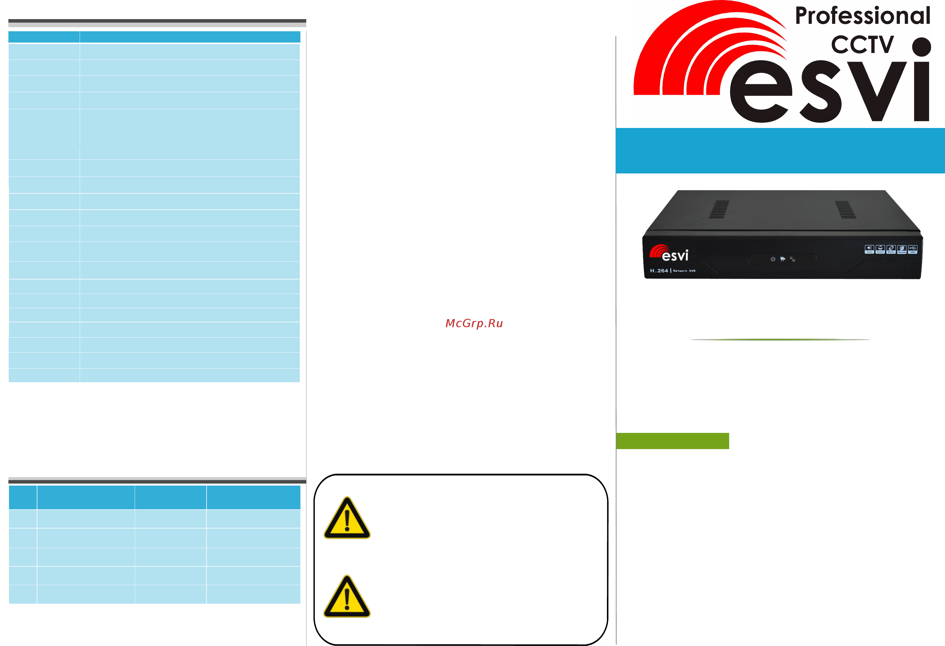 ESVI EVD-8132W-7 Паспорт устройства онлайн