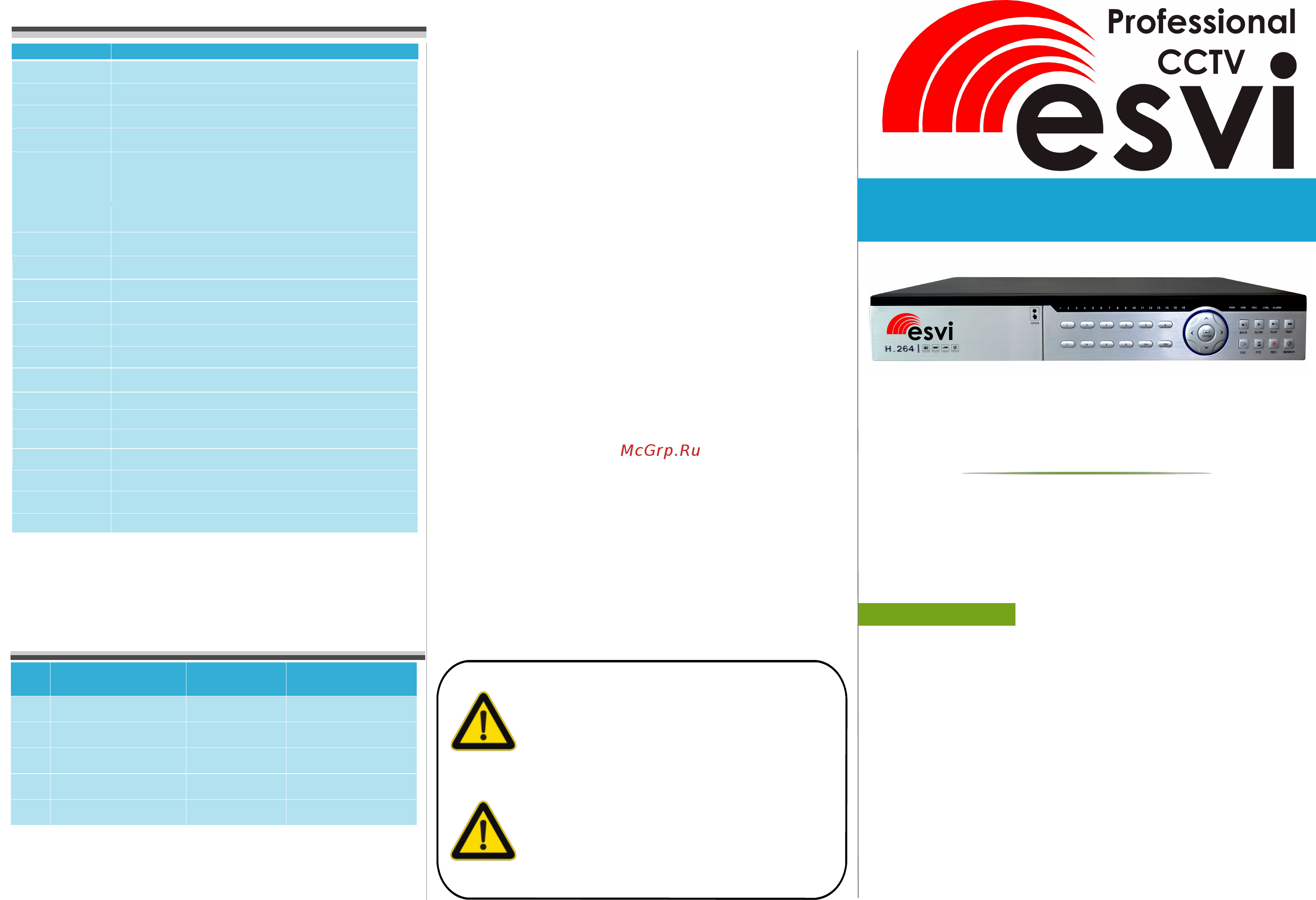 ESVI EVD-8432W-11 Паспорт устройства онлайн