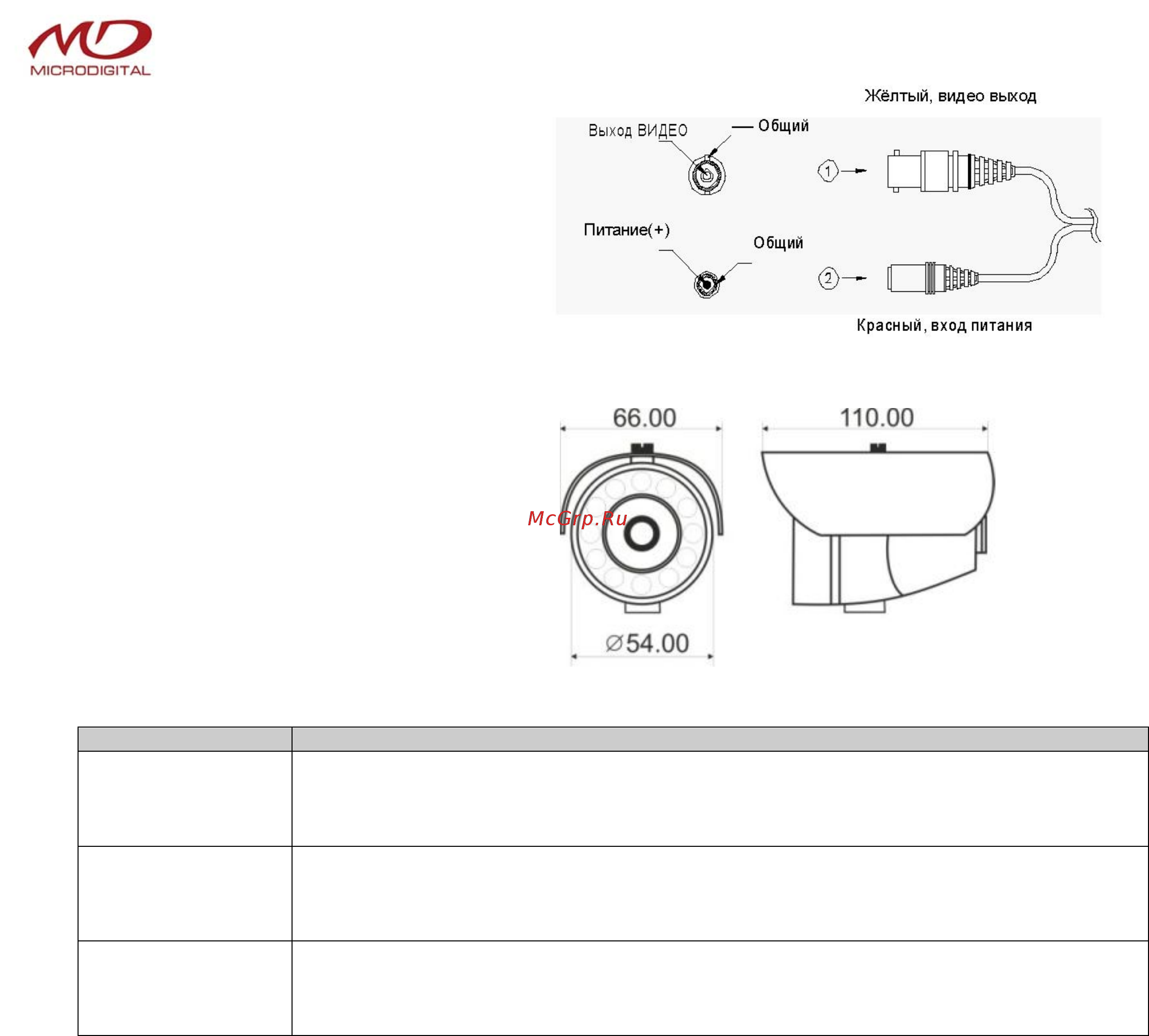 Microdigital MDC-6220FDN-12 Инструкция по эксплуатации онлайн [2/2] 493602