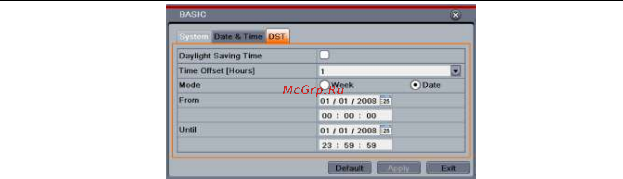 Microdigital MDR-16000 [31/129] Установка режима реального времени