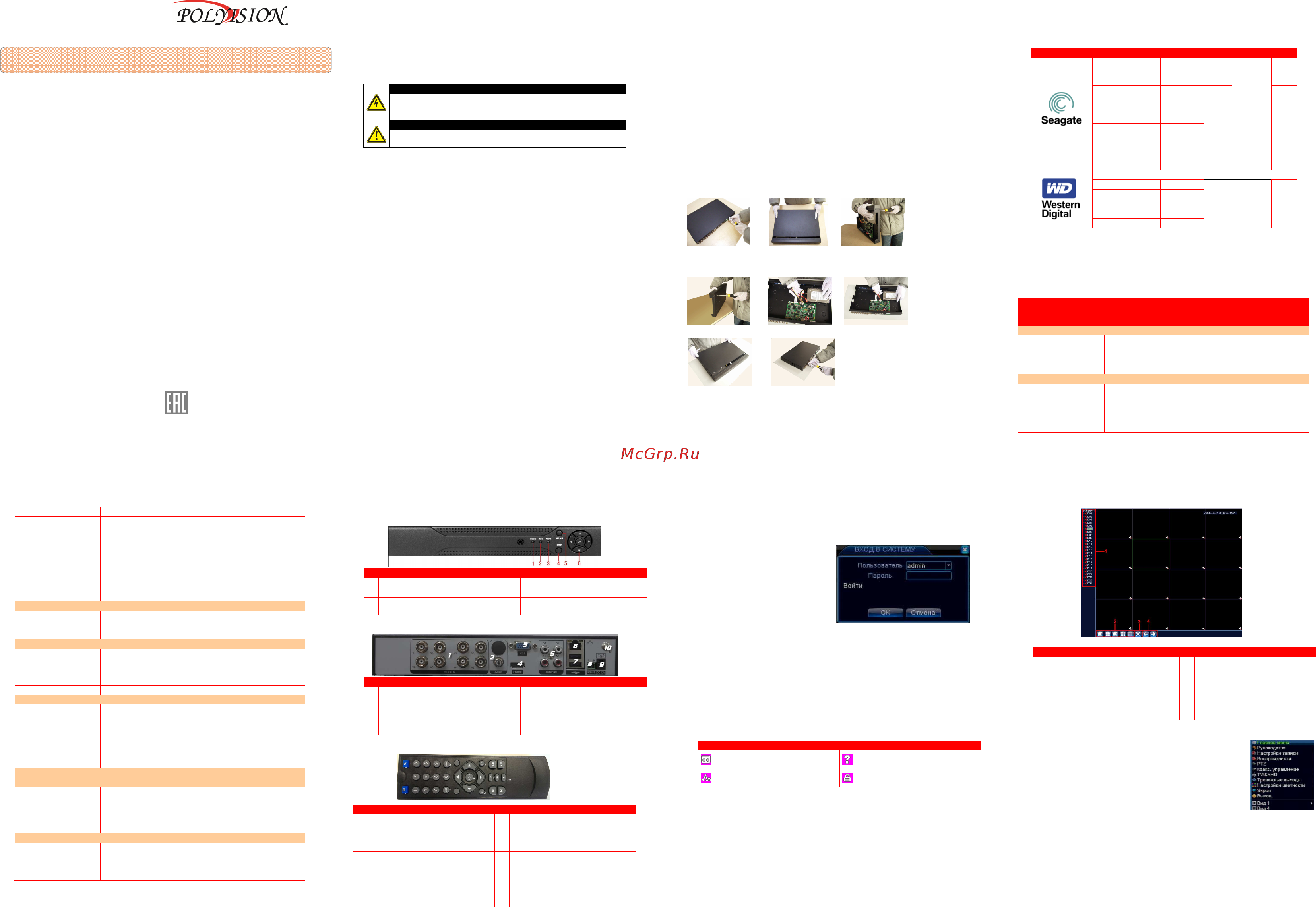 Polyvision PVDR-A4-08M2 V.3.4.1 Инструкция по эксплуатации онлайн