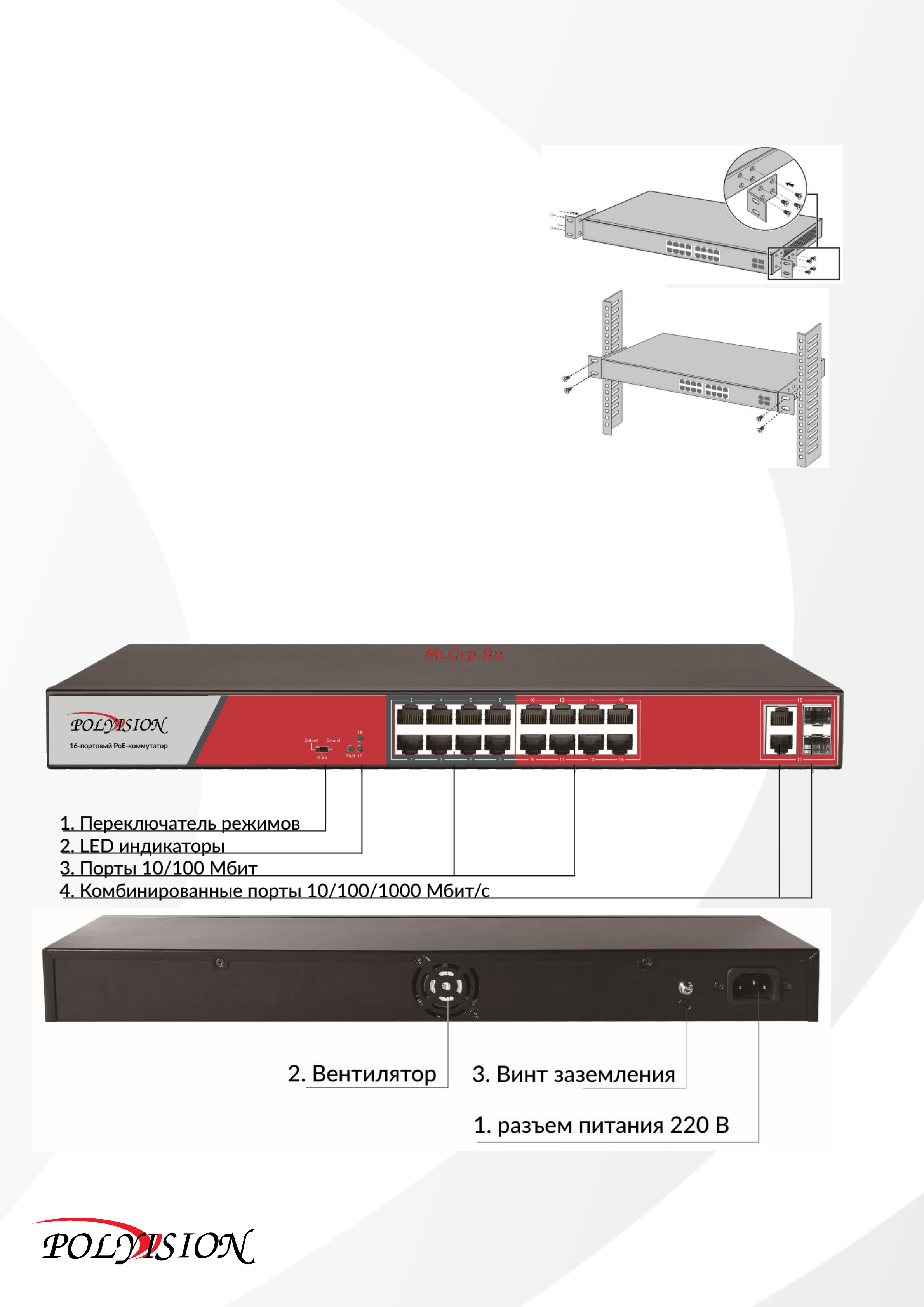 Polyvision PND-16P-2G2F [3/4] Описание разъемов