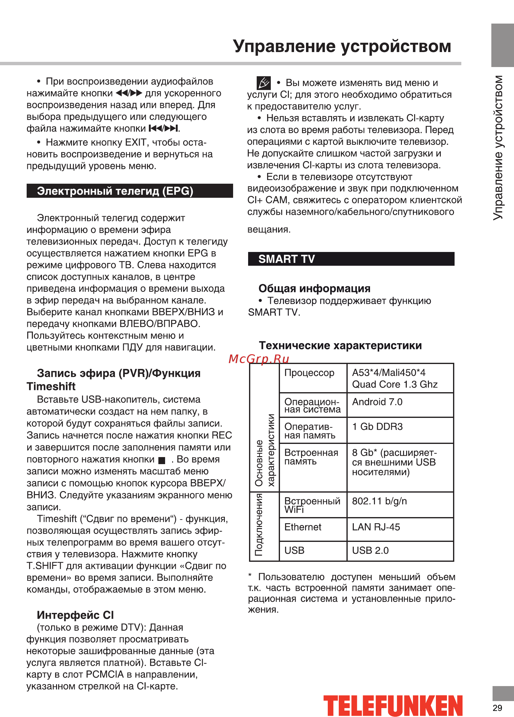 Telefunken TF-LED24S05T2S [29/38] Технические характеристики