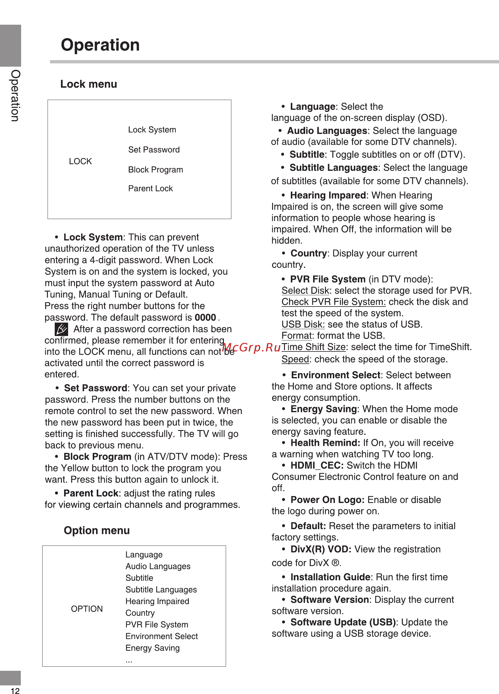Telefunken TF-LED32S08T2 [12/42] Operation
