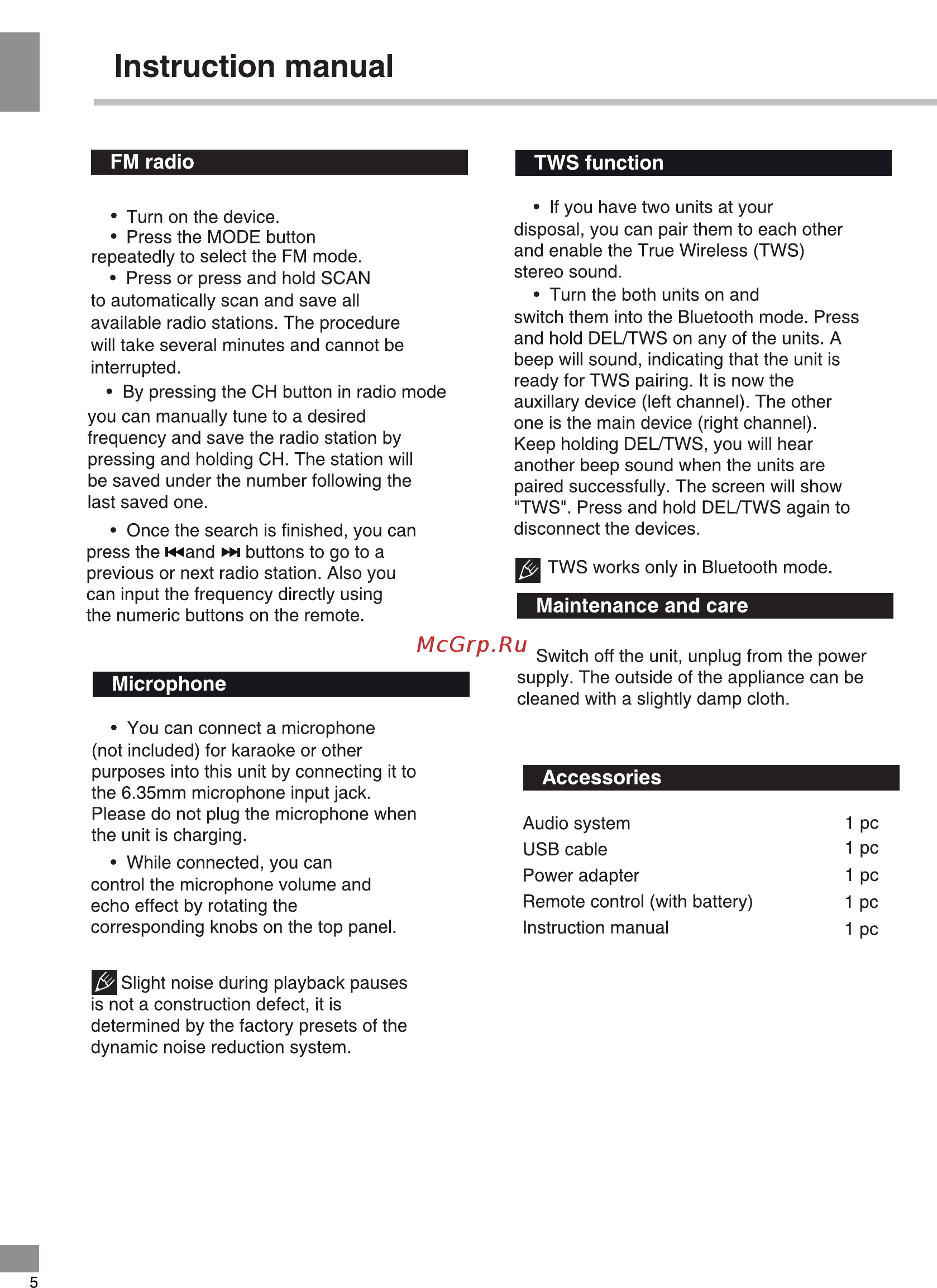 Telefunken TF-PS1280B [6/18] Instruction manual