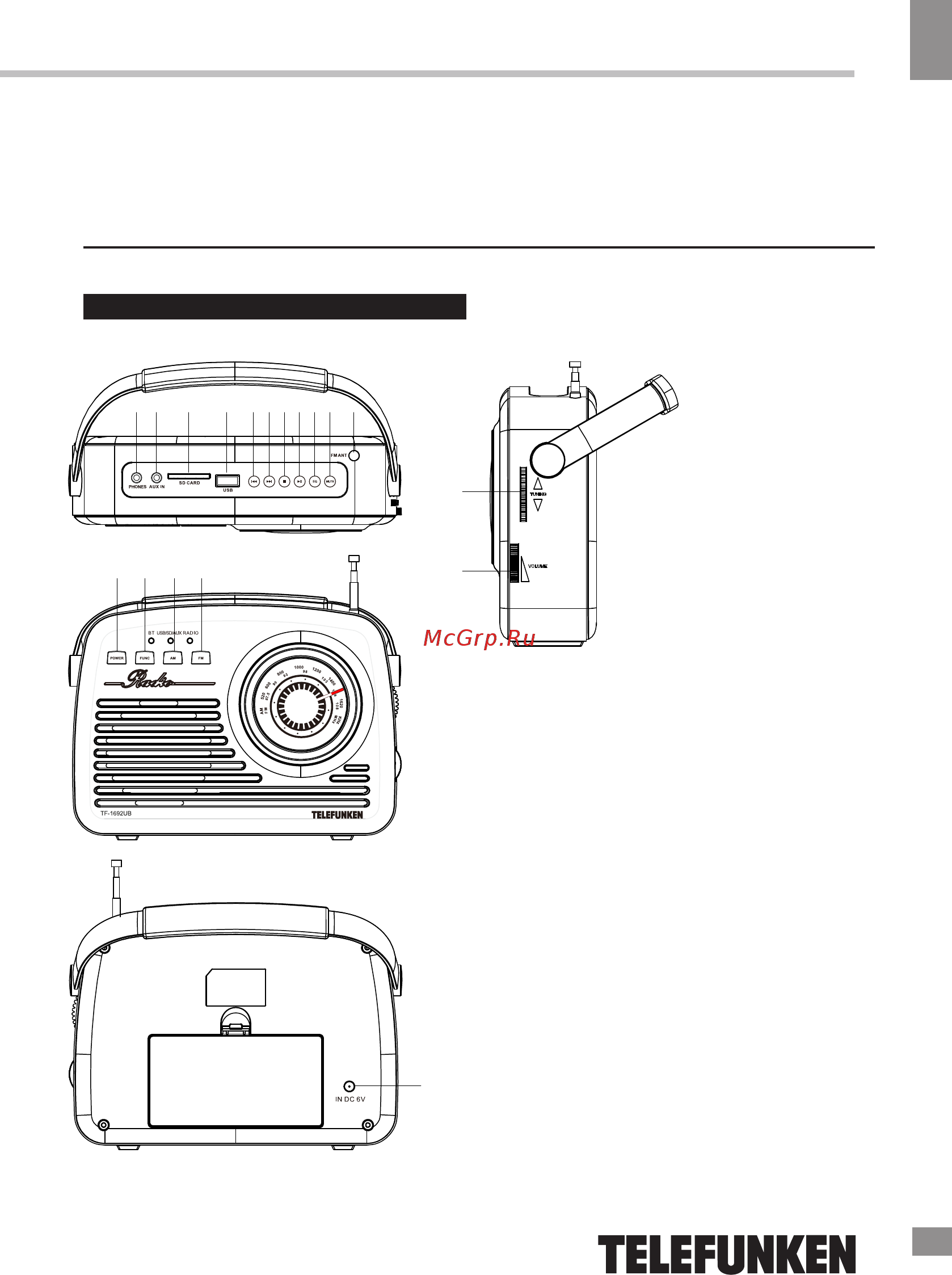 Telefunken TF-1692UB [3/16] Instruction manual