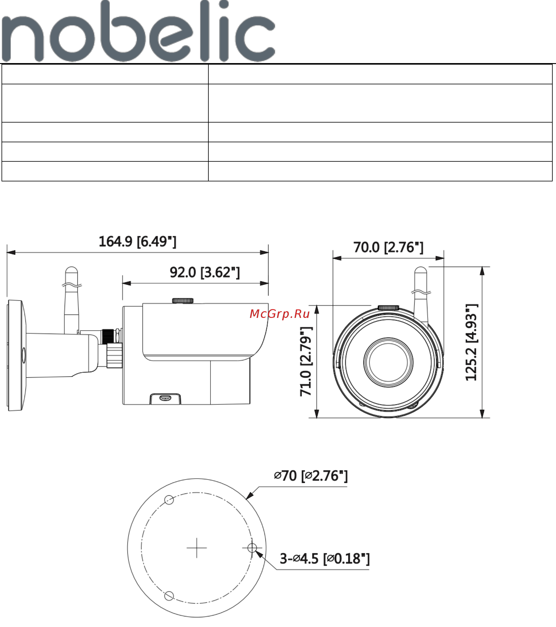 Nobelic NBLC-3130F-WSD Технические характеристики онлайн [3/3] 494761
