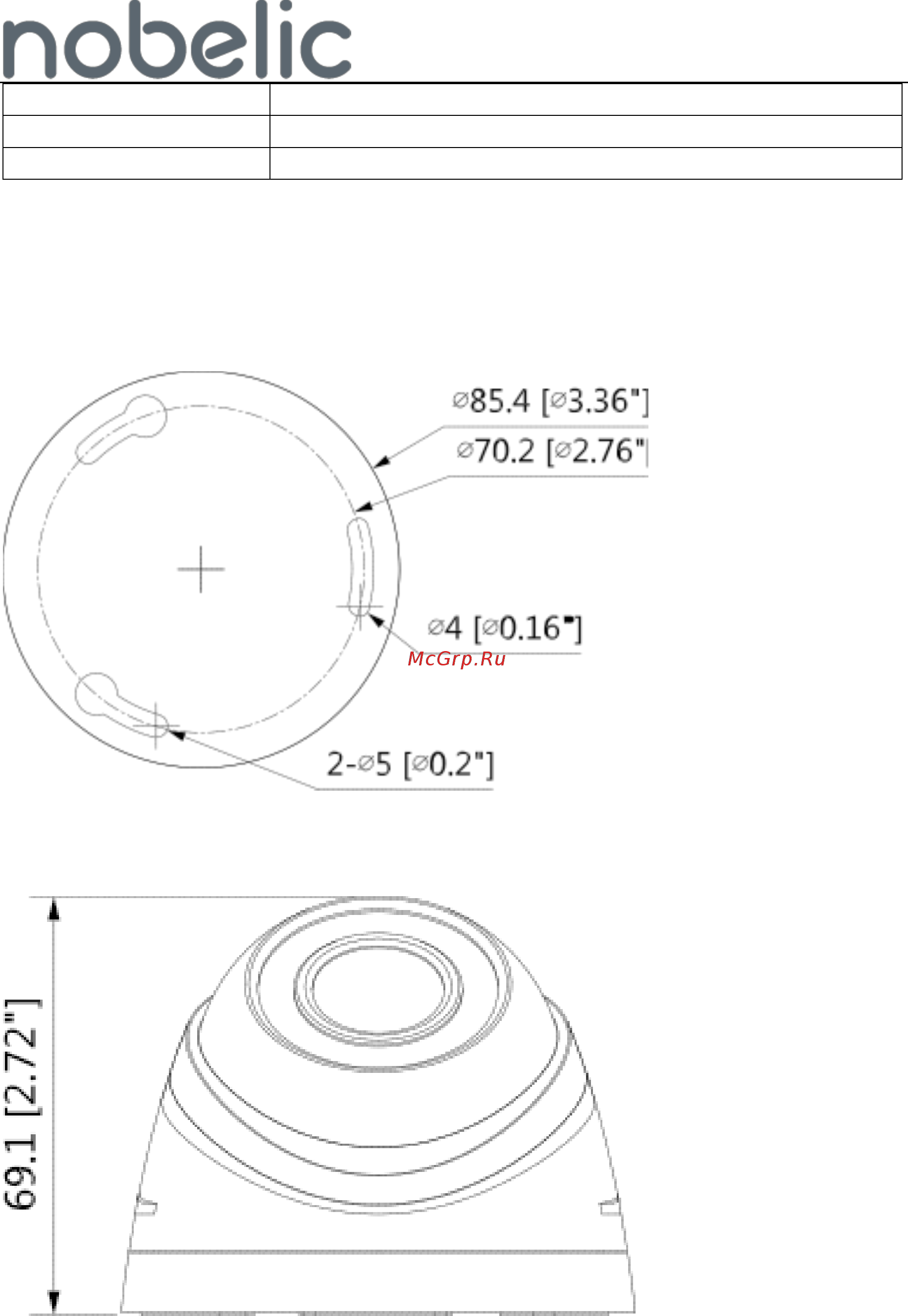 Nobelic NBLC-A2130F [3/3] Габариты мм