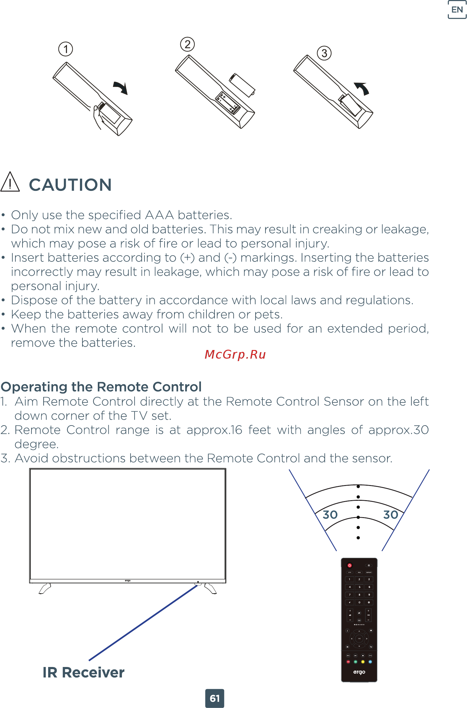 ERGO 32DH3004 [61/76] A caution