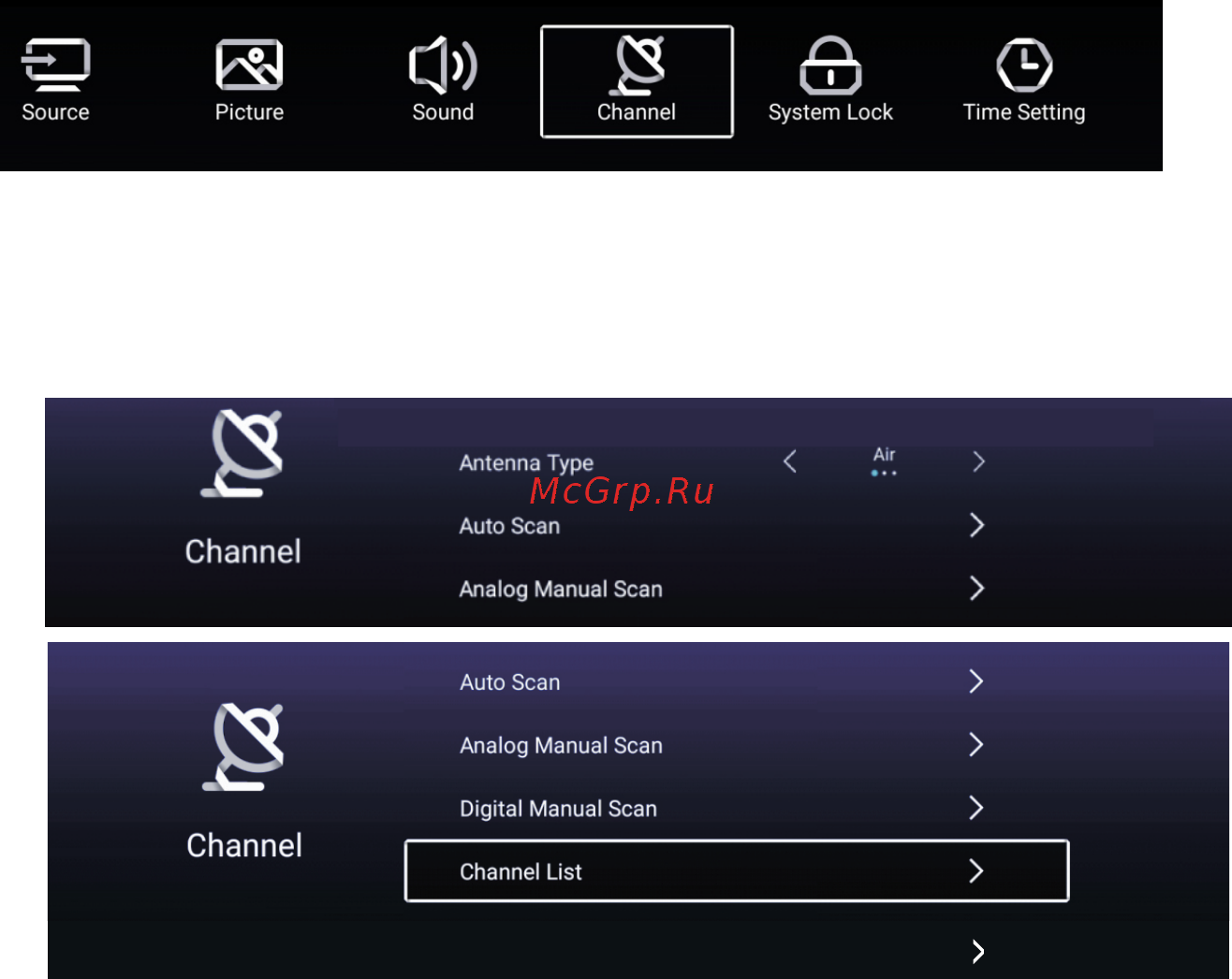 ERGO 43DU6510 [96/109] Channel setting