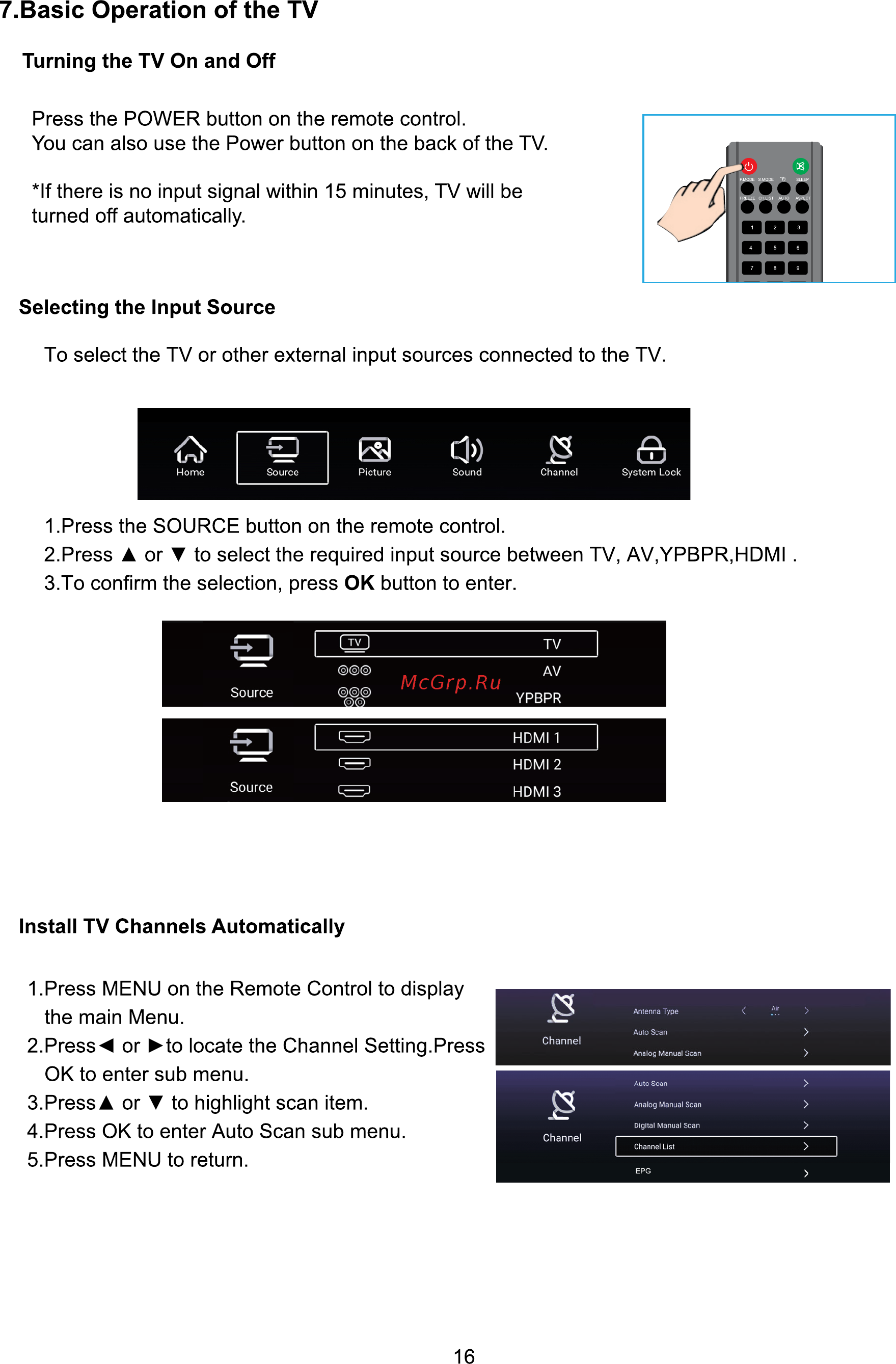 ERGO LE43CU6530AK [90/110] Basic operation of the tv