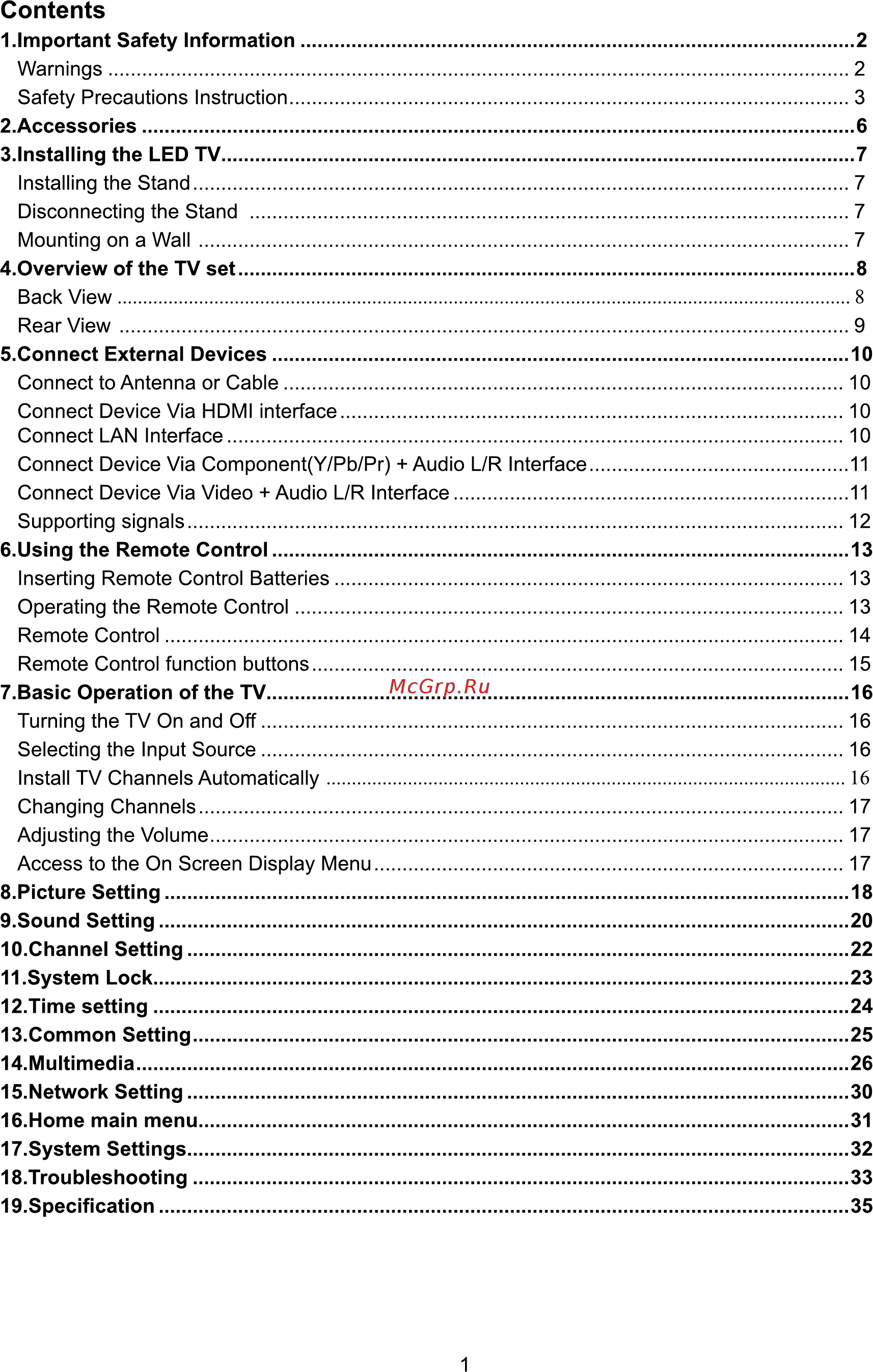ERGO LE55CU6530AK [75/110] Contents
