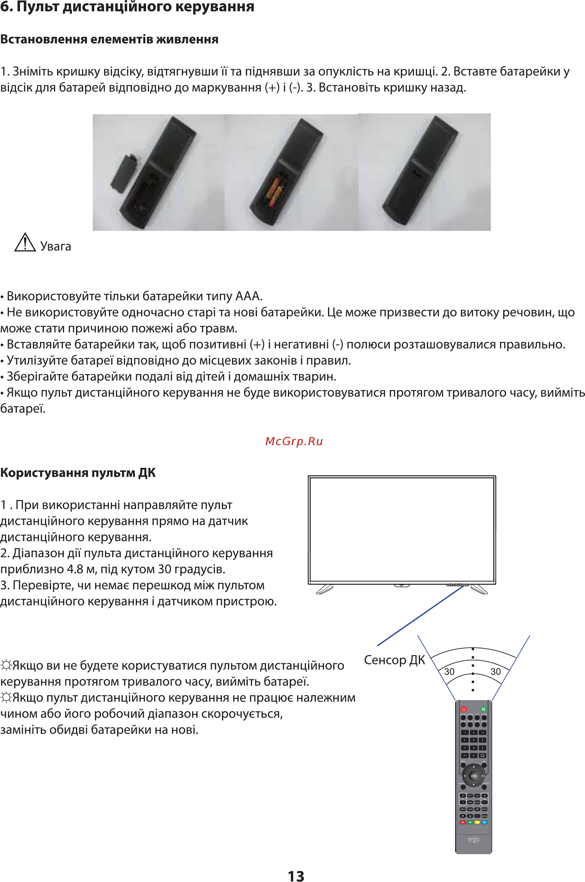 ERGO LE55CT2000AK [14/90] Б пульт дистанцшного керування