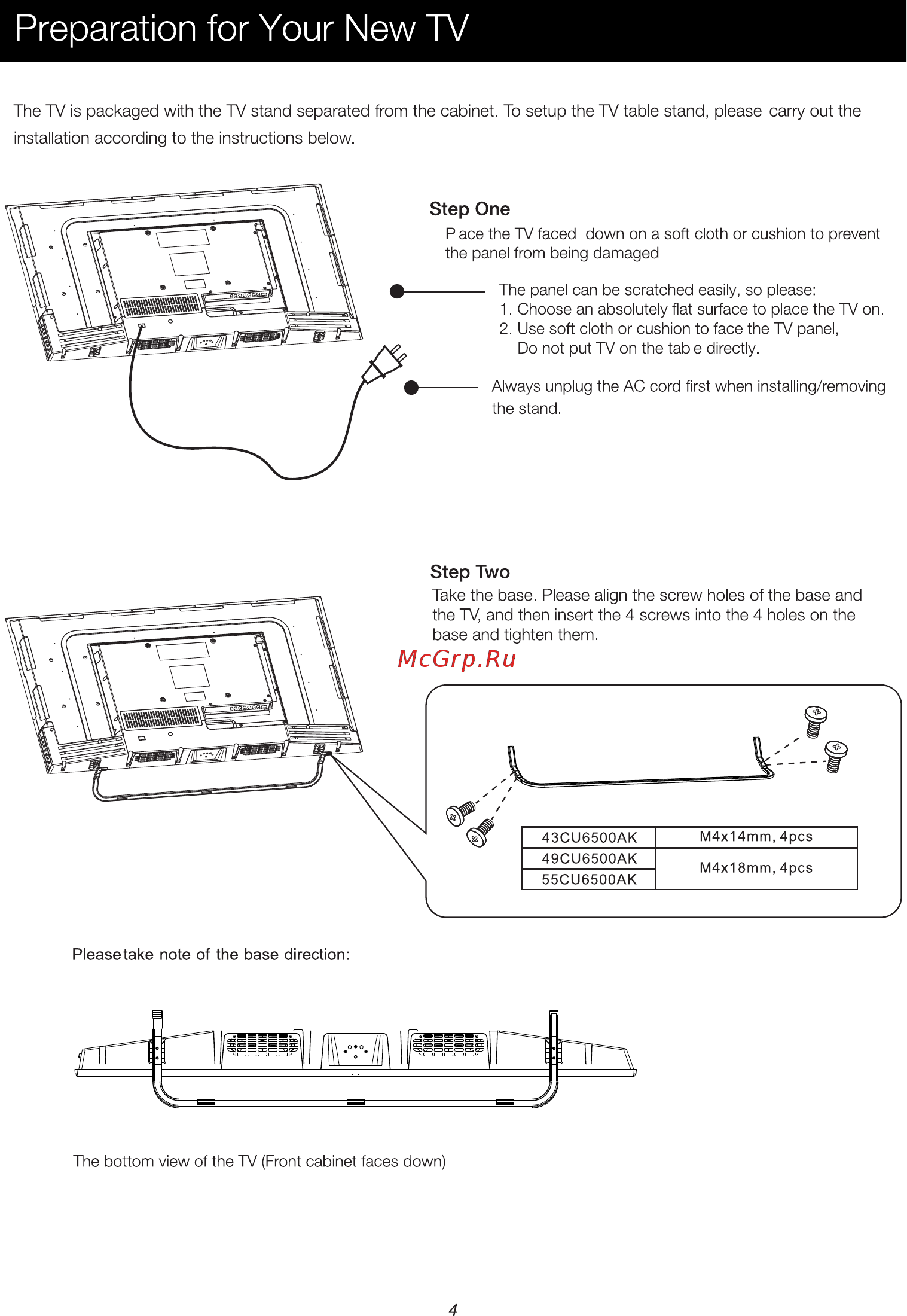 ERGO LE43CU6500AK [6/86] Preparation for your new tv