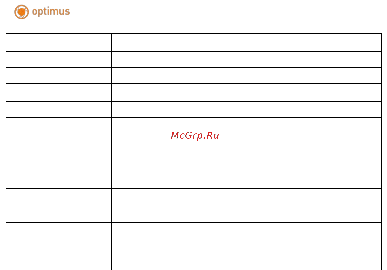 Optimus IP-E022.1(3.6)AP_V.2 Спецификация онлайн [2/2] 495257
