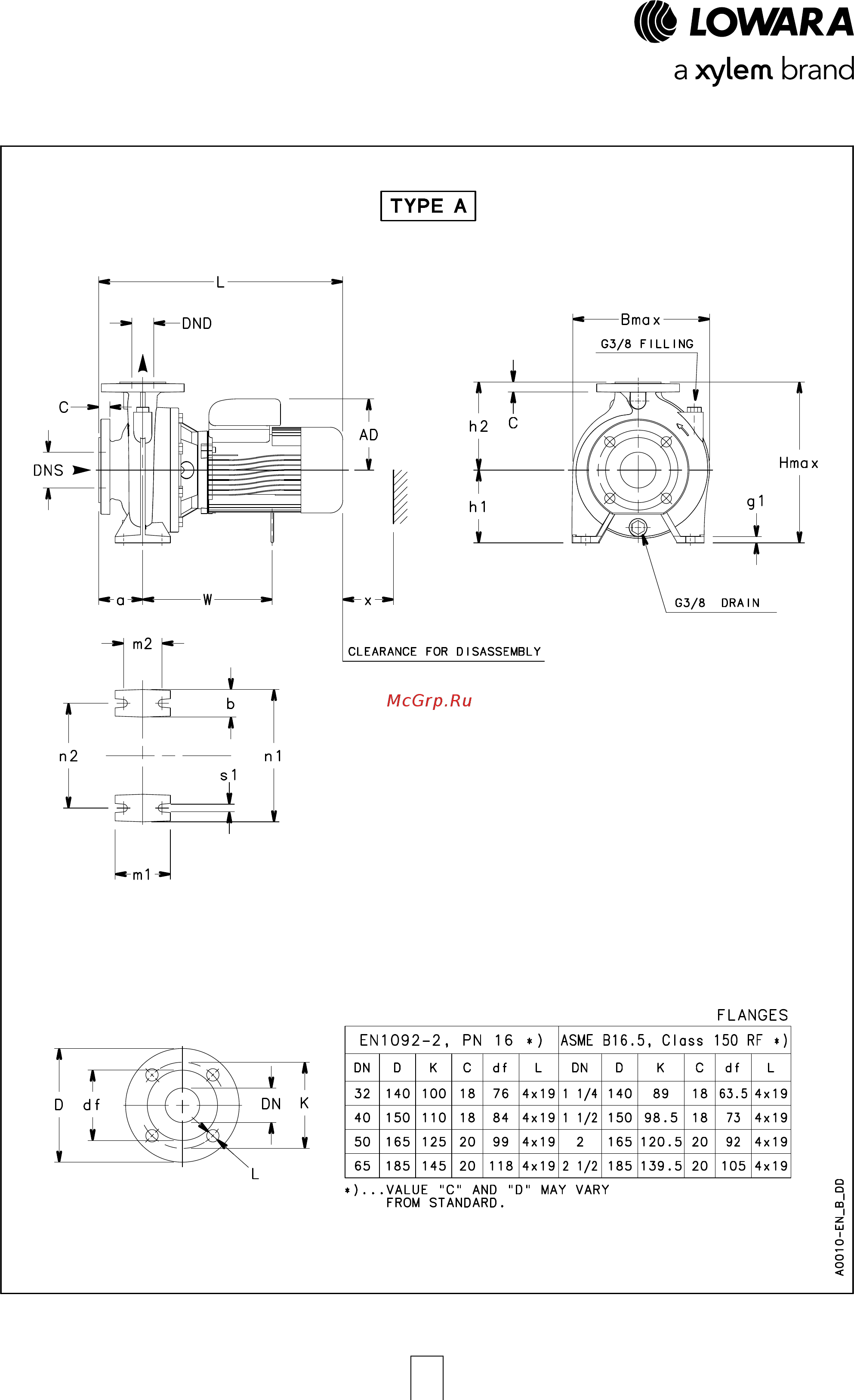 Lowara NSCF 100-400/300/W45 VCC4 Технические характеристики онлайн [130/204] 496216