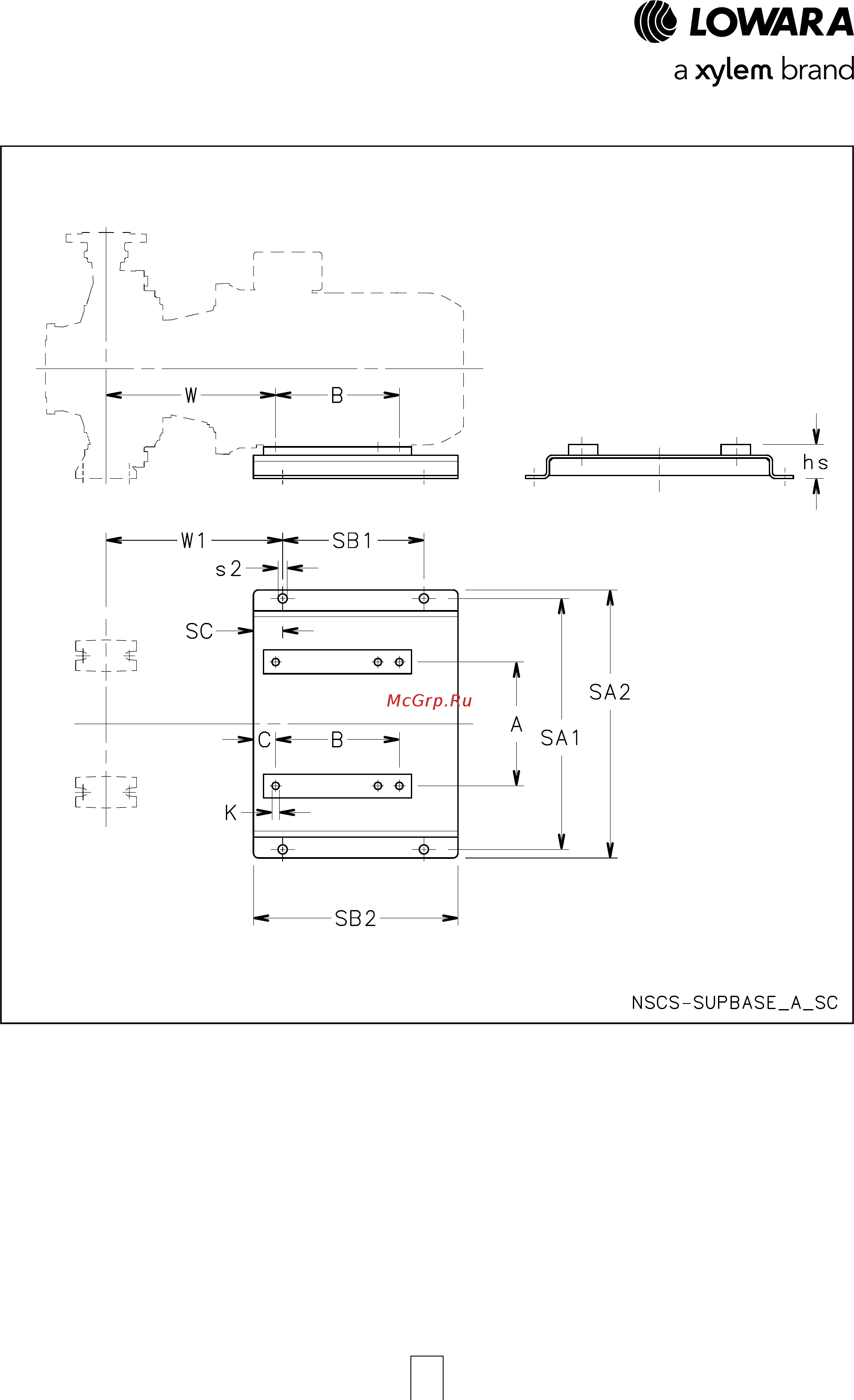 Lowara NSCF 150-200/150/P45 VCC4 [188/204] Nscs support base kit