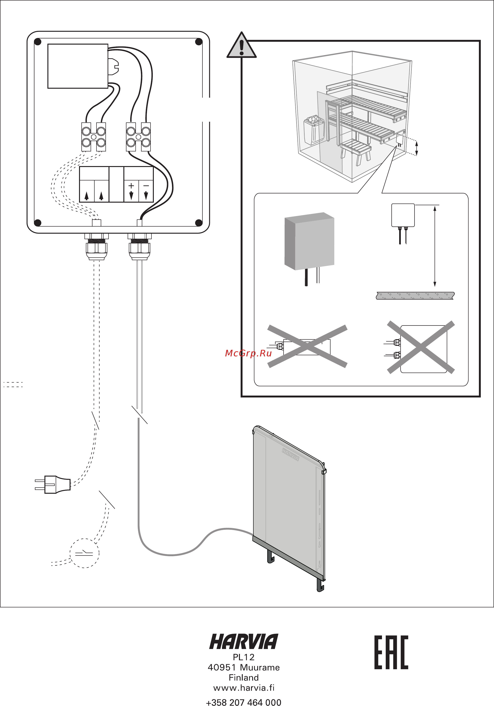 Harvia HSW5 Инструкция по эксплуатации онлайн [2/2] 496877