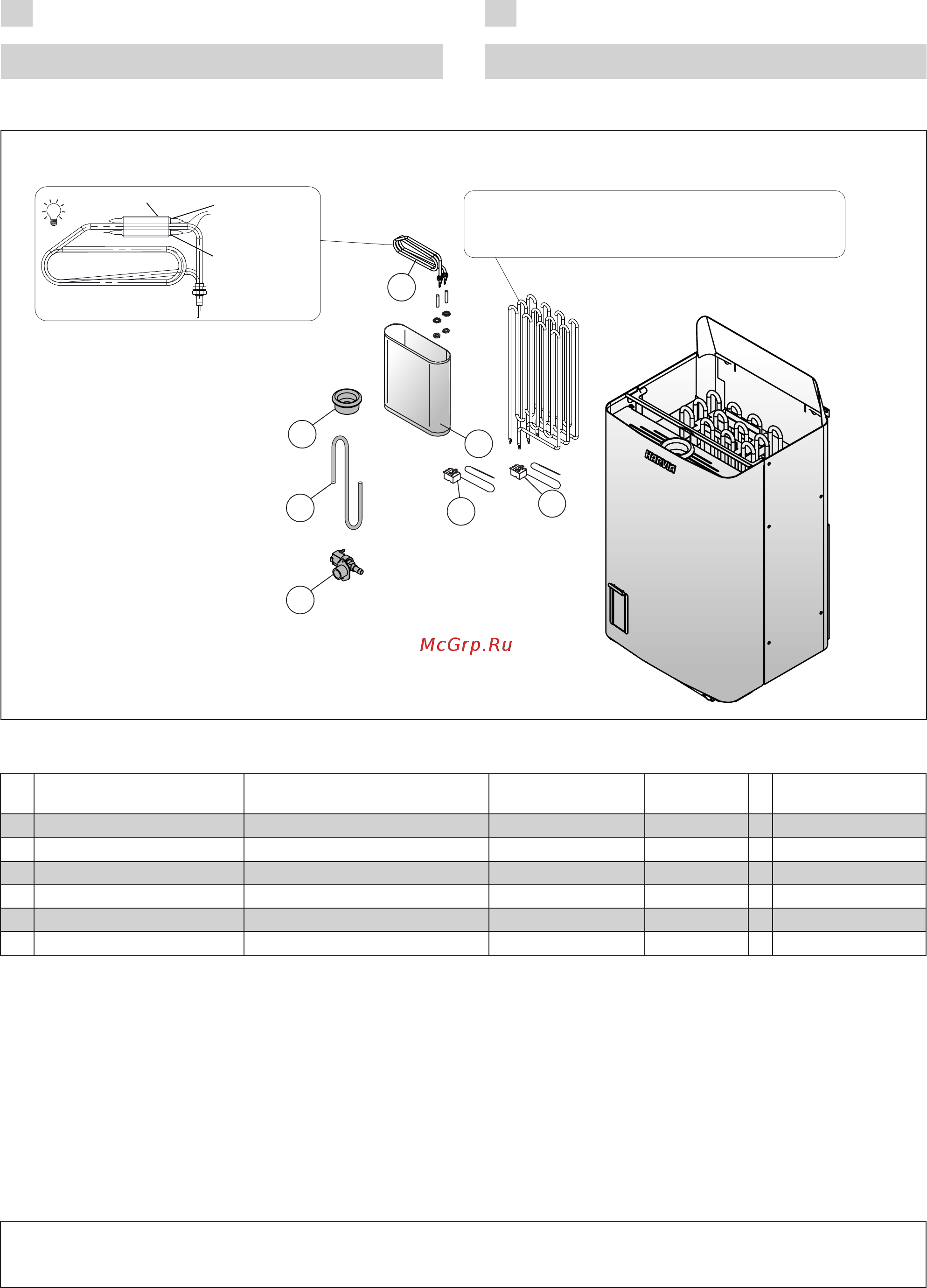 Harvia The Wall Combi SW45SA [19/52] Varaosat 4 reservdelar