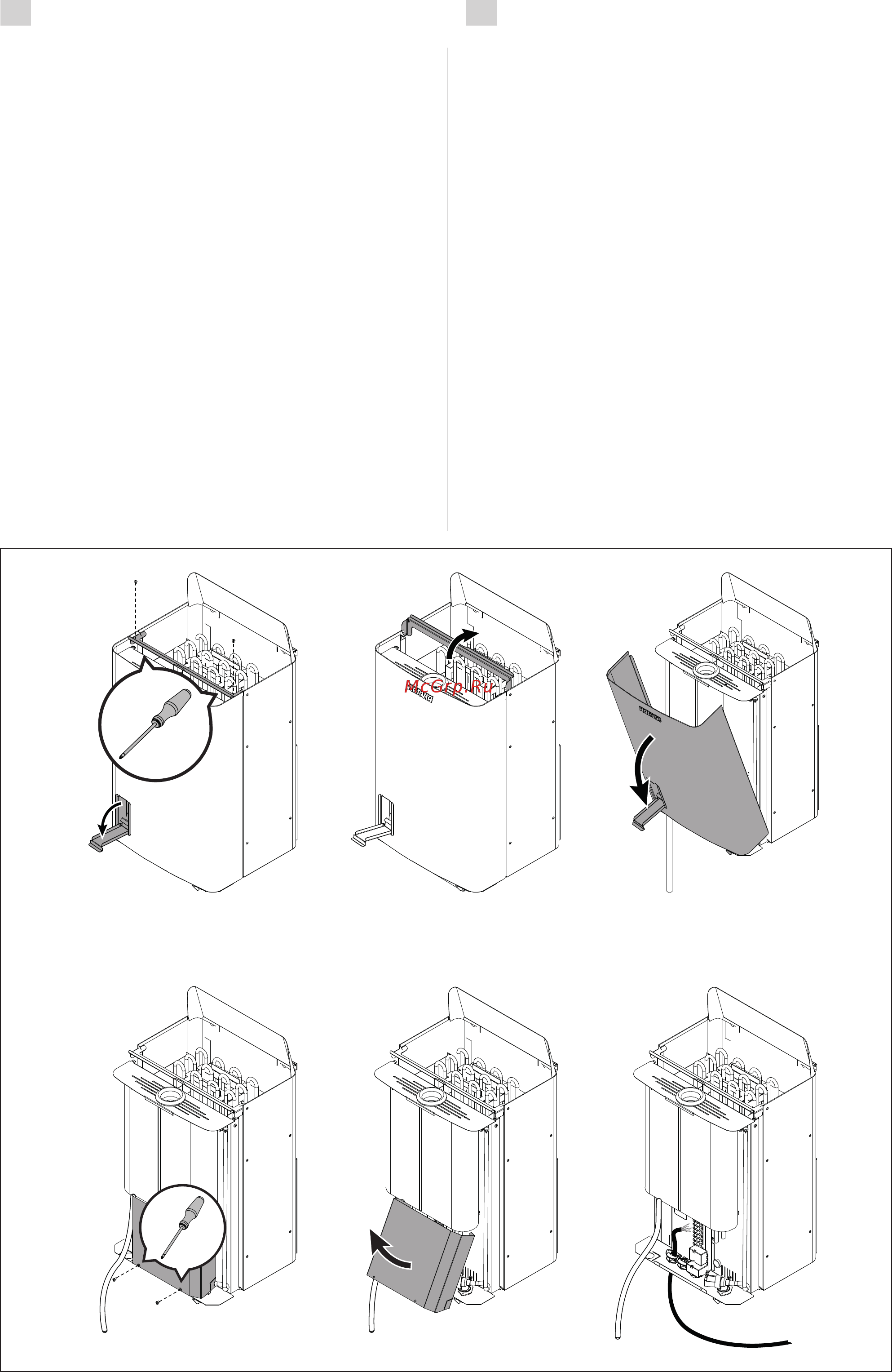 Harvia The Wall Combi SW70SA [29/52] Anschluß des steuergerätes und der fühler