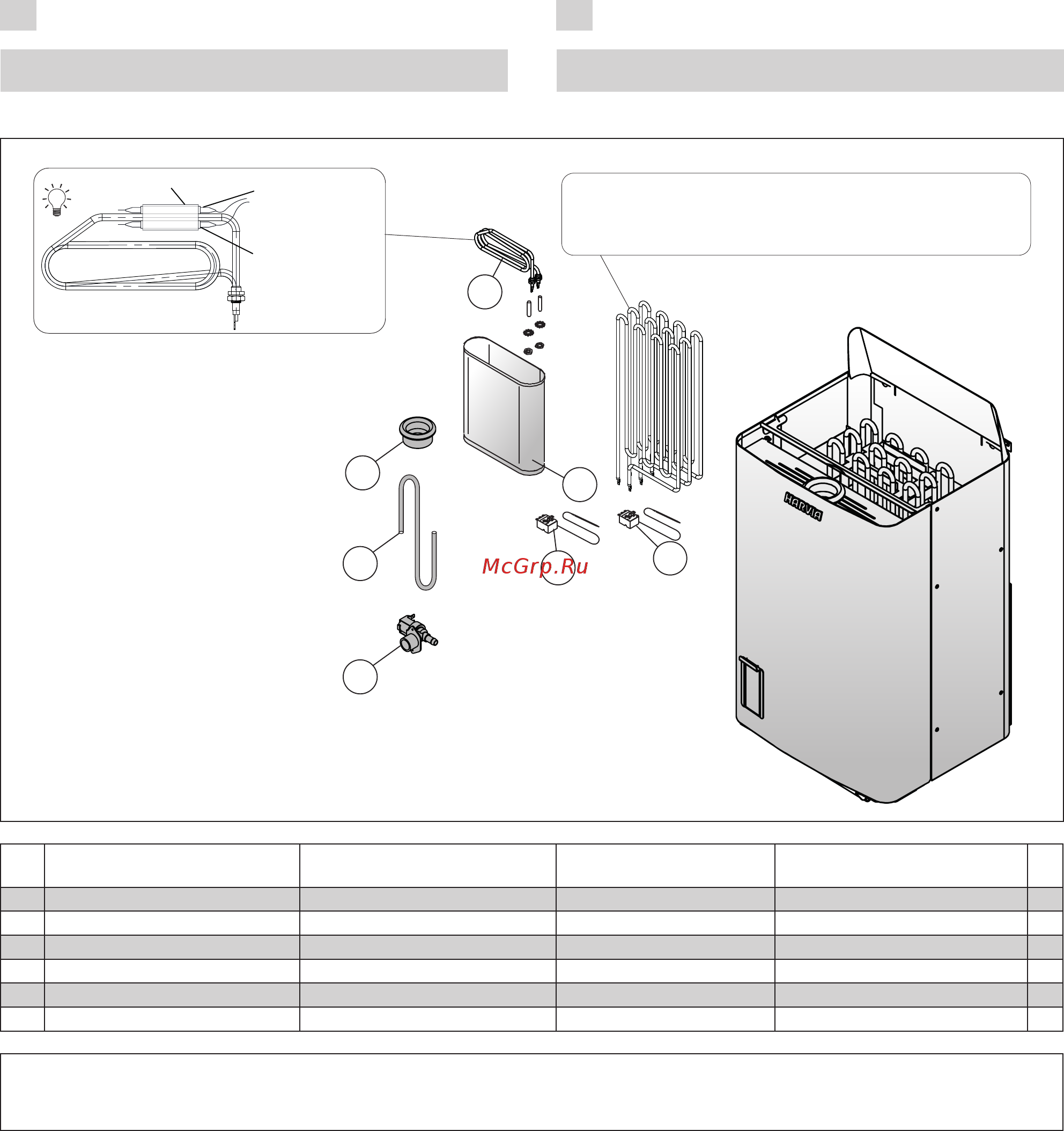 Harvia The Wall Combi SW90S [34/52] Spare parts 4 ersatzteile