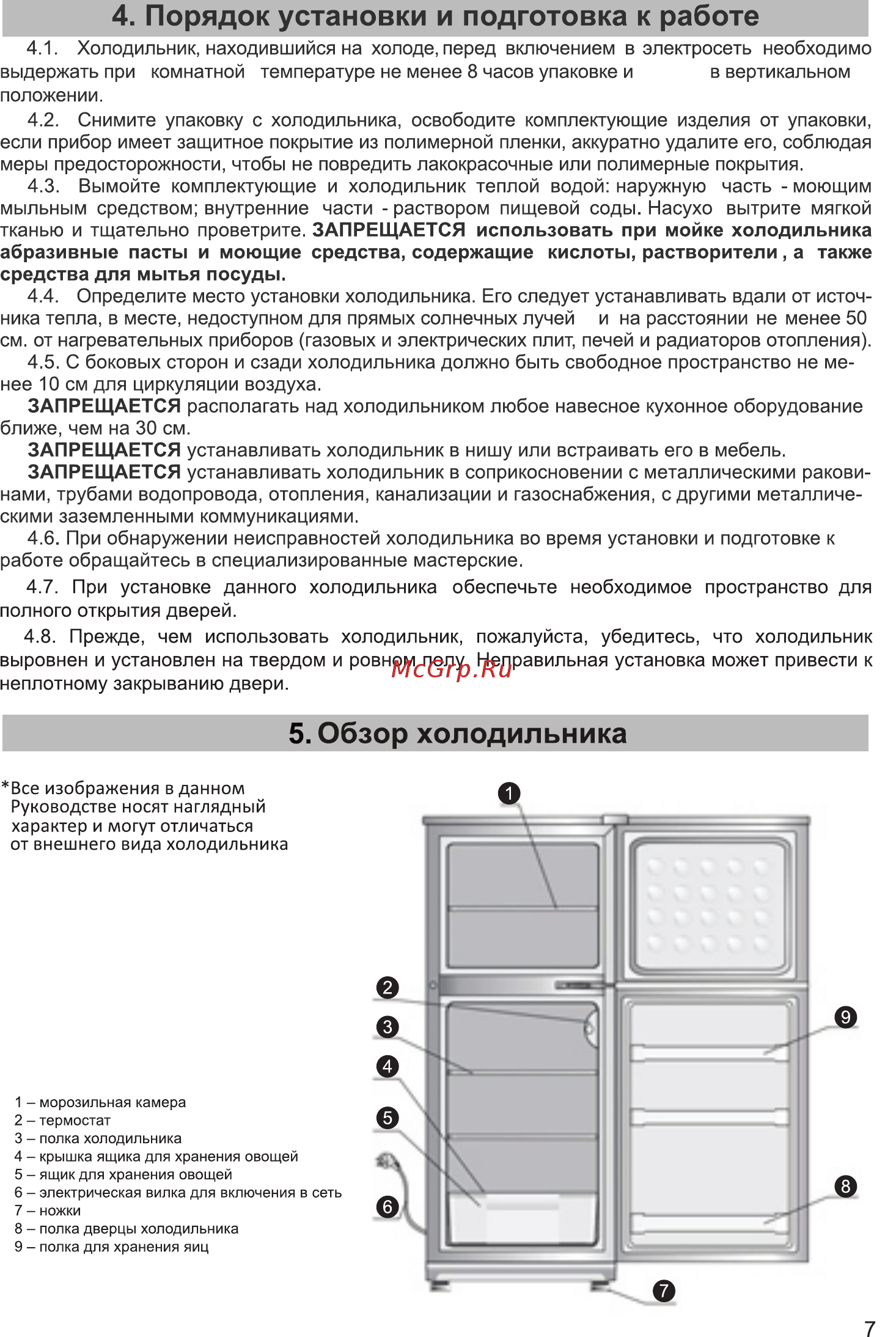 Zarget ZRT 245NFW [7/15] Порядок установки и подготовка к работе