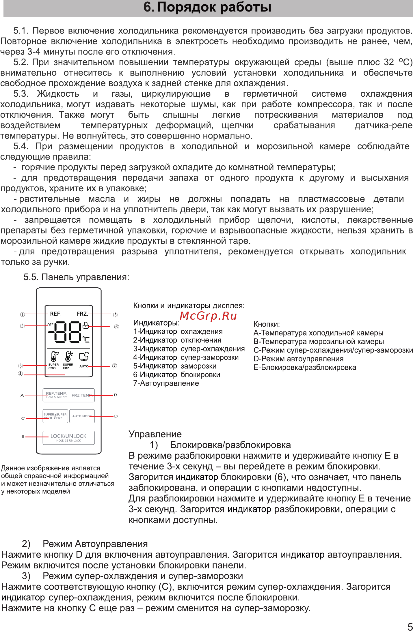 Zarget ZFD 450GLG [6/11] Порядок работы