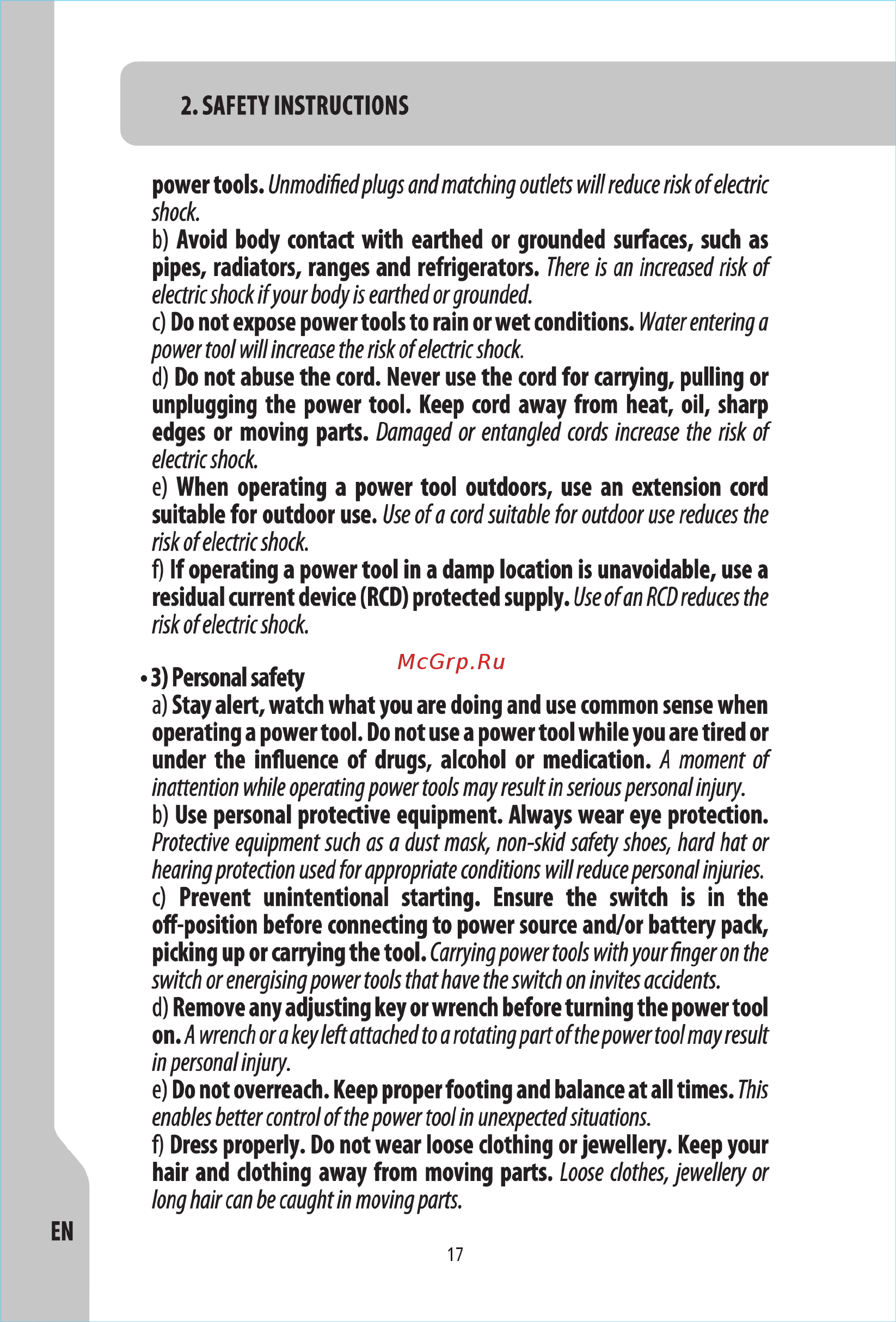 Dexter Power J1Z-HW09-10 [20/32] Safety instructions