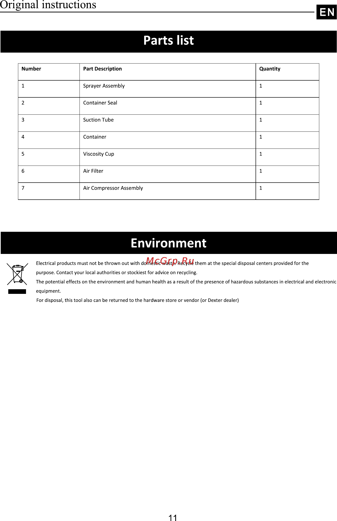 Dexter Power PLD3120 [11/56] Environment