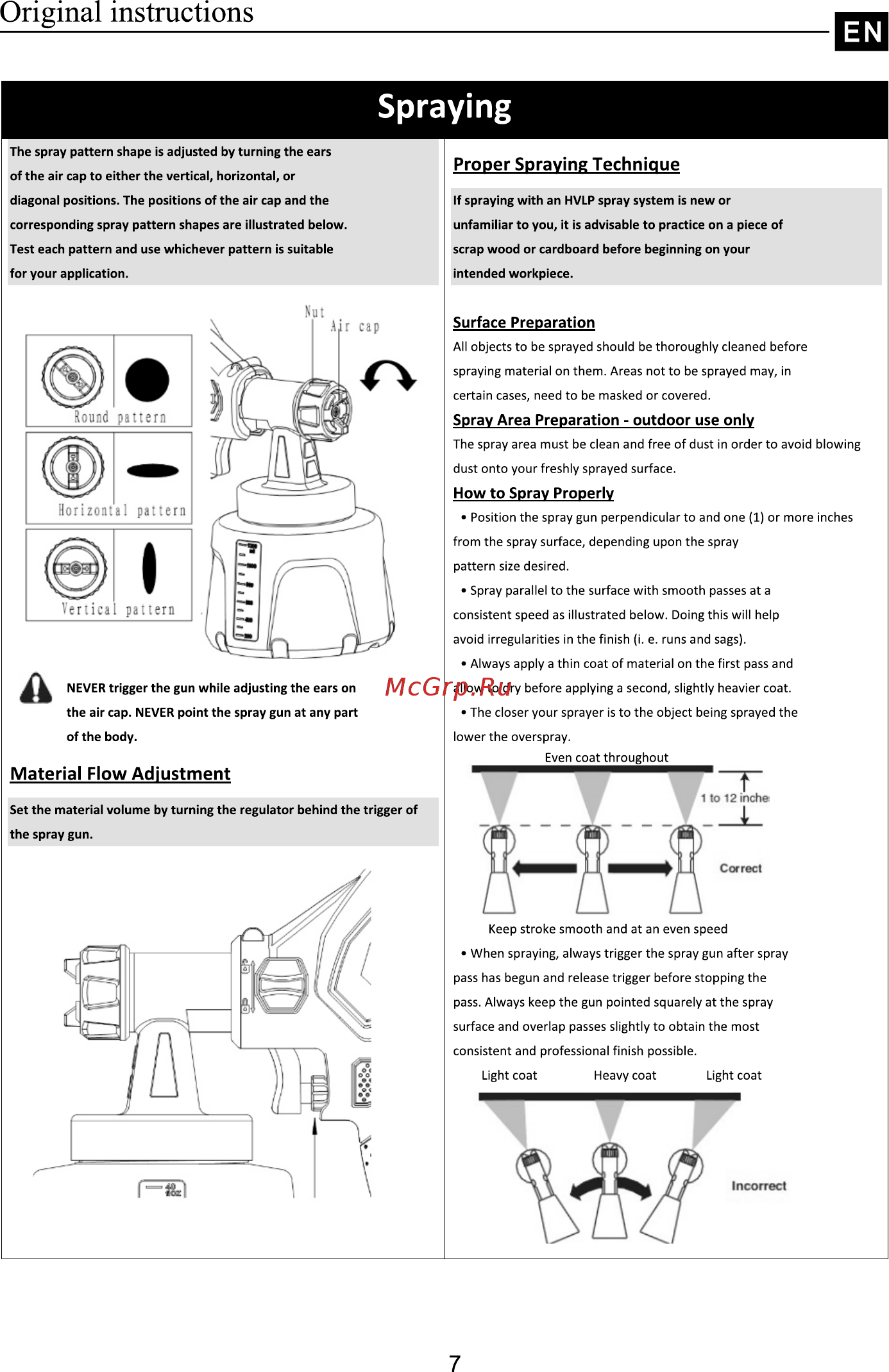 Dexter Power PLD3120 [7/56] Spraying