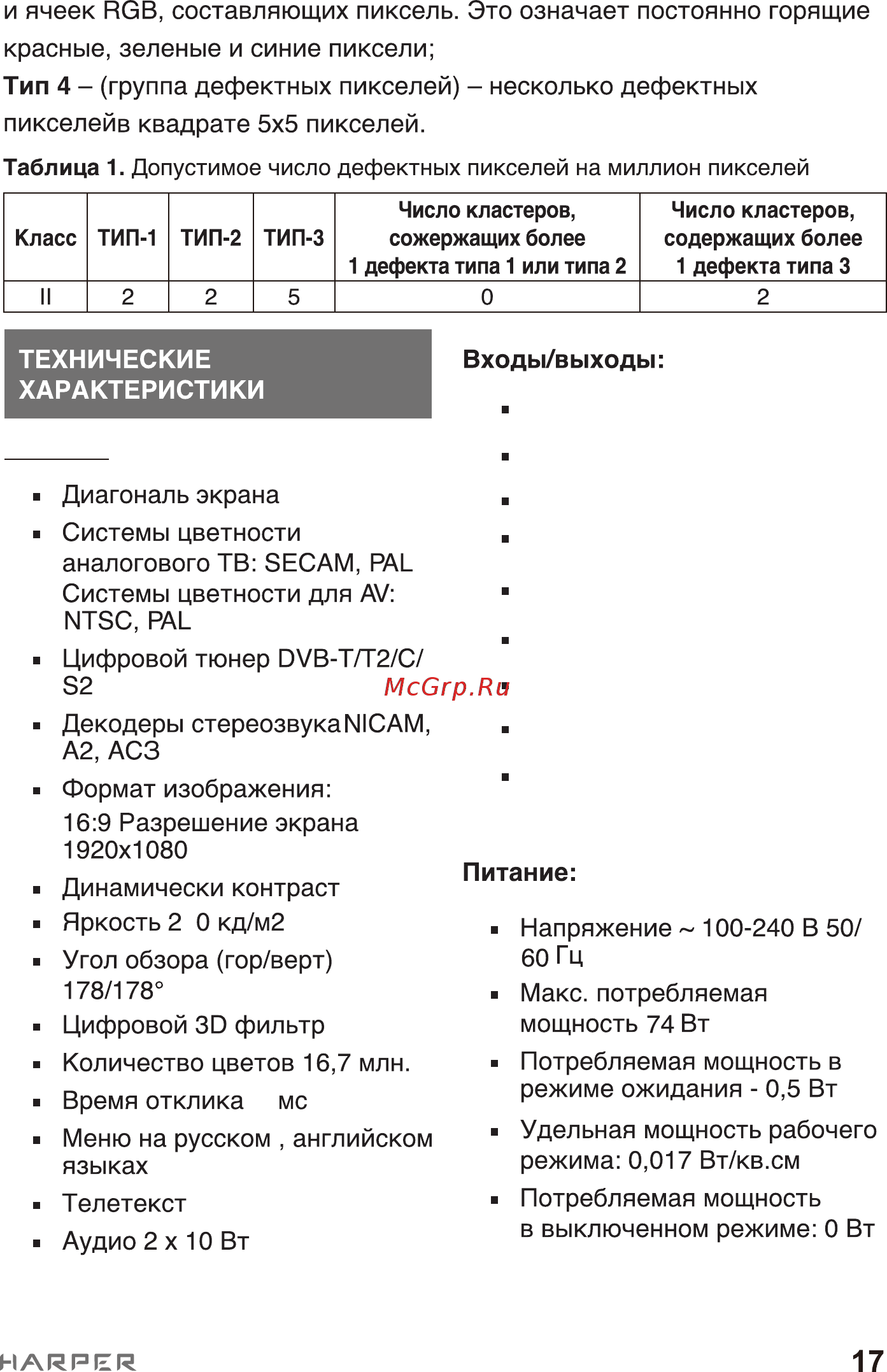 Harper 43F720T Инструкция по эксплуатации онлайн [17/20] 497796