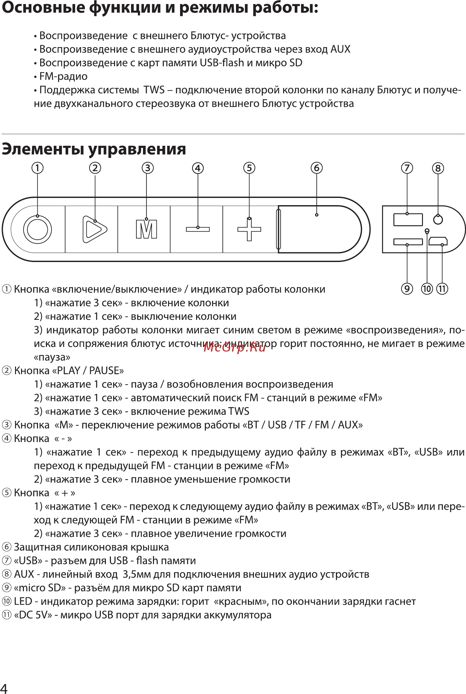 Ginzzu GM-902B [4/12] Основные функции и режимы работы