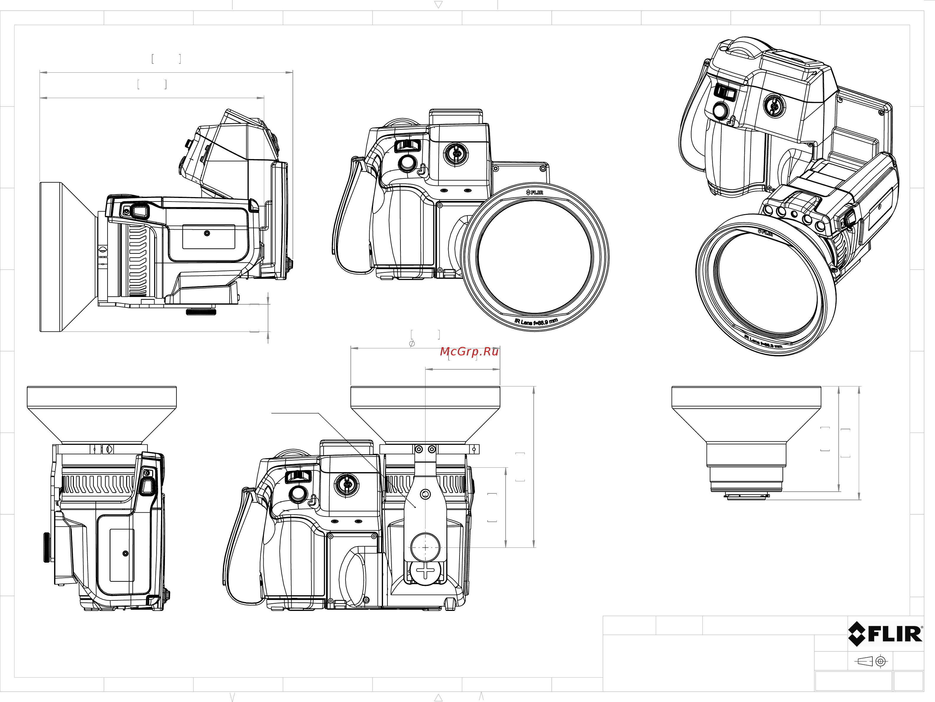FLIR f=88,9 mm. (7°) для T6xx [4/5] Basic dimensions flir t6xx